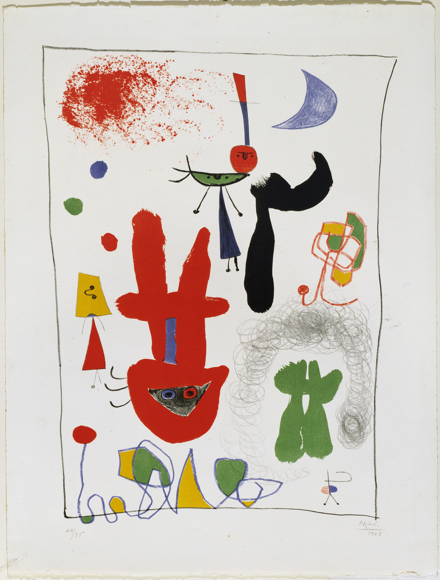 Joan Miro's painting "Two Acrobats in the Night Garden