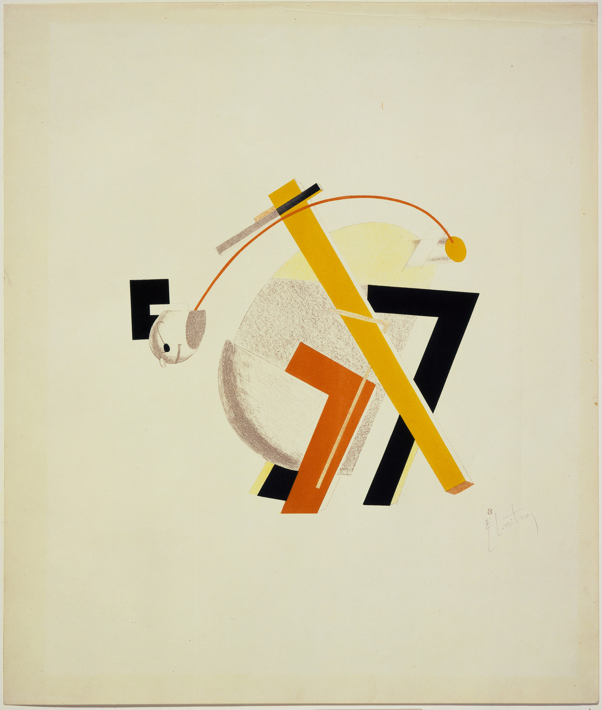 El Lissitzky. An Old Man, His Head Two Paces Behind (Alter) from Figurines: The Three-Dimensional Design of the Electro-Mechanical Show Victory over the Sun (Figurinen, die plastische Gestaltung der elektro-mechanischen Schau Sieg über die Sonne). 1920–21, published 1923