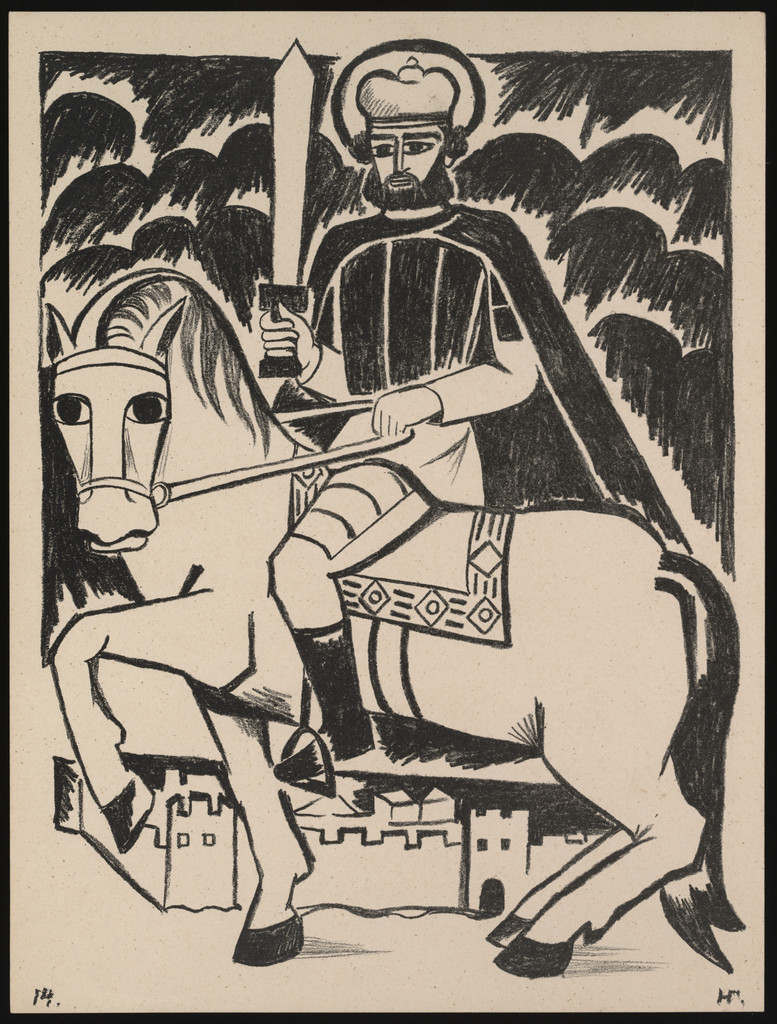 Aleksandr Nevskii (Alexander Nevski) from Misticheskie obrazy voiny. 14 litografii (Mystical Images of War: Fourteen Lithographs)