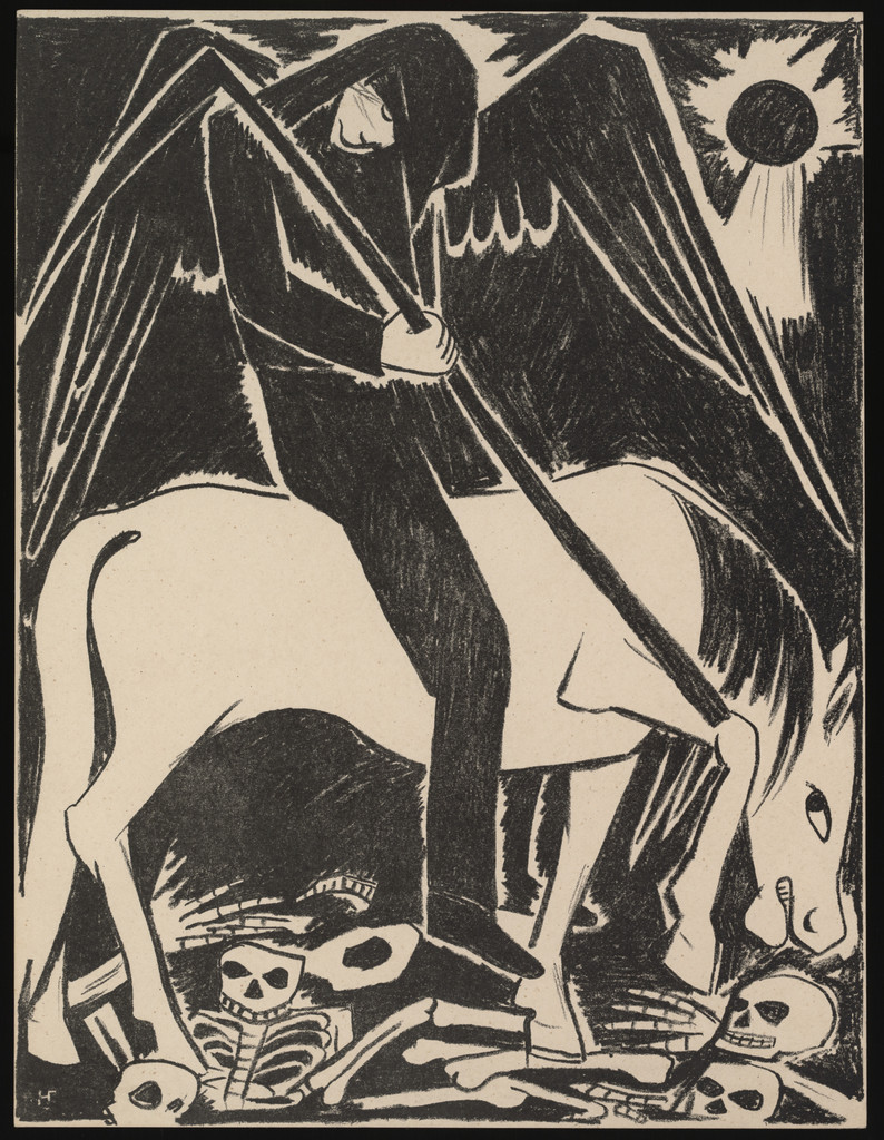 Kon' Bled (The Pale Horse) from Misticheskie obrazy voiny. 14 litografii (Mystical Images of War: Fourteen Lithographs)