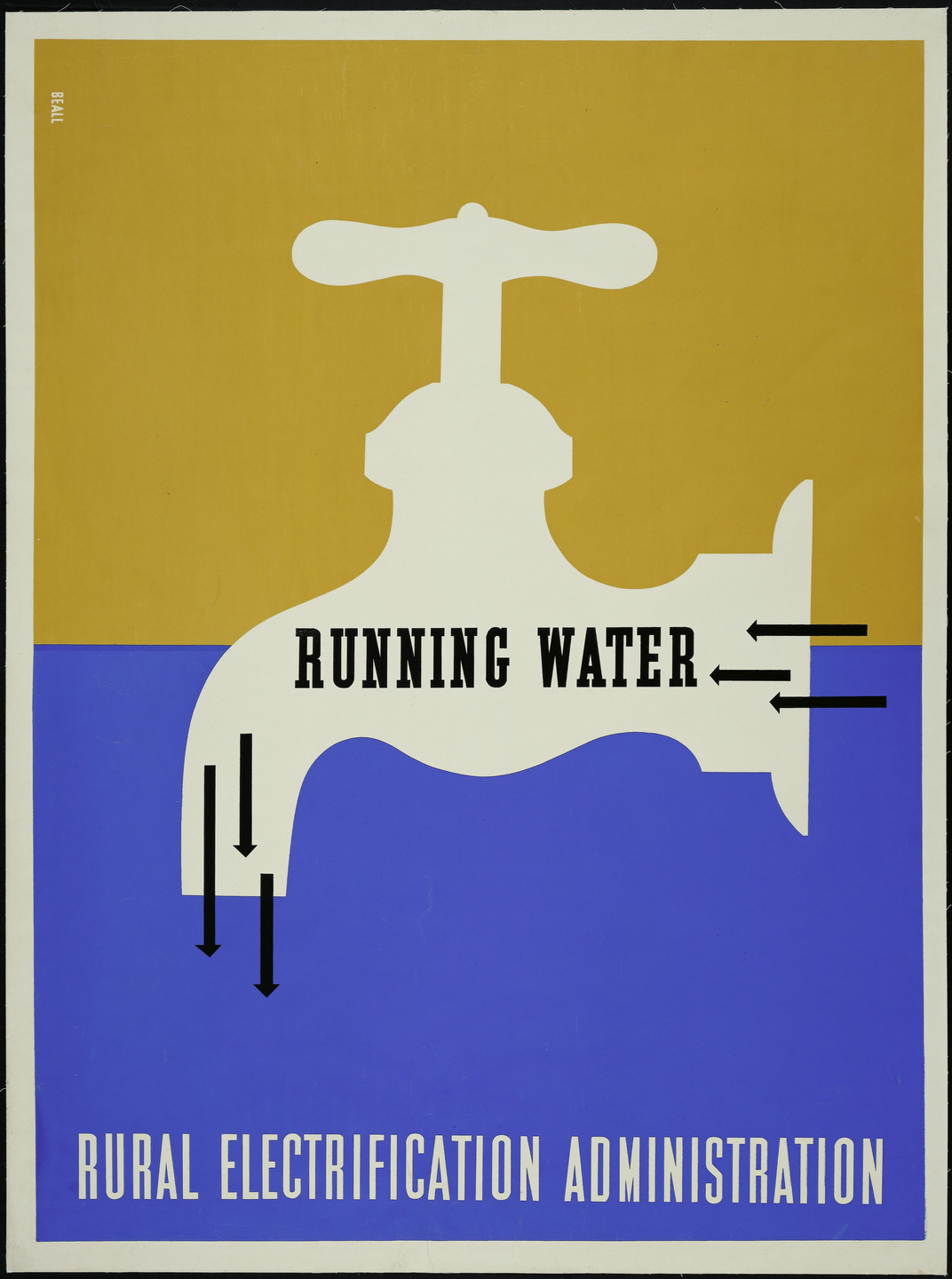 Lester Beall. Running Water - Rural Electrification Administration. 1937