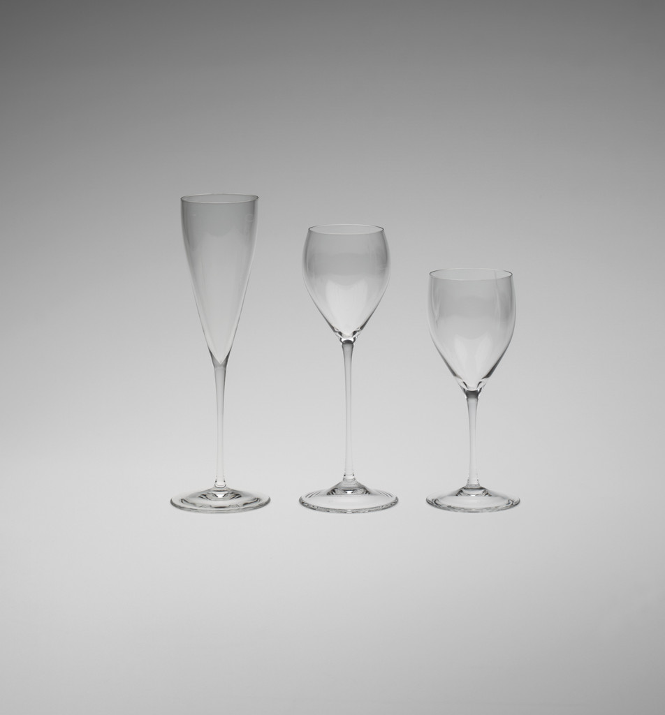 Iris Champagne and Wine Glasses