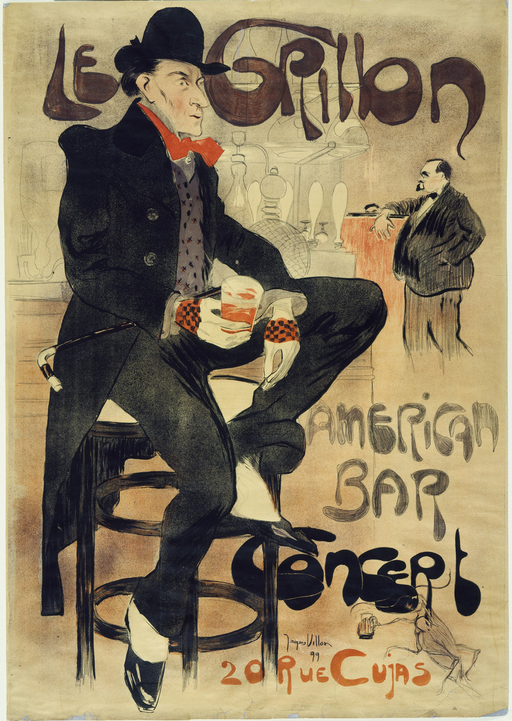 Jacques Villon. The Cricket, American Bar (Le Grillon, American Bar). 1899