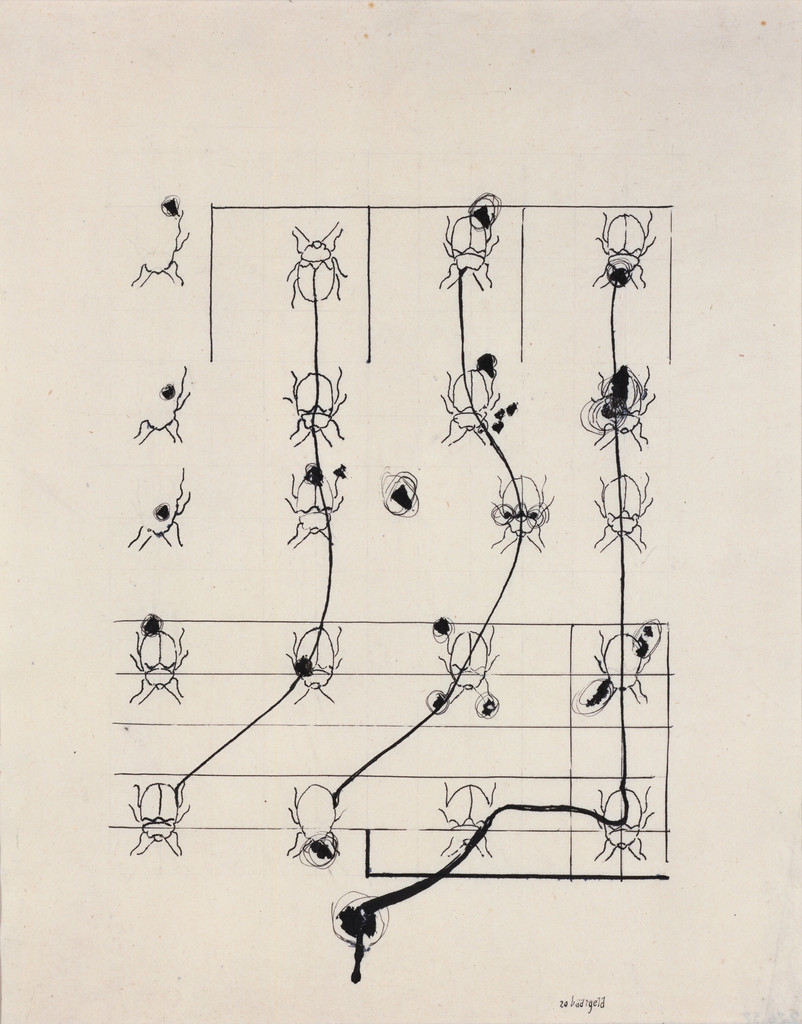 Untitled (Beetles), Johannes Theodor Baargeld (Alfred Emanuel Ferdinand Gruenwald), 1920, Ink and pencil on tissue