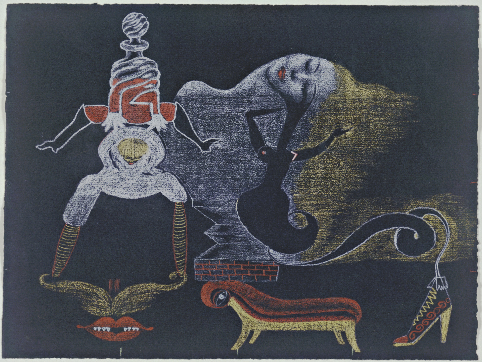Cadavre Exquis, Valentine Hugo, André Breton, Tristan Tzara, Greta Knutson. Landscape. c. 1933