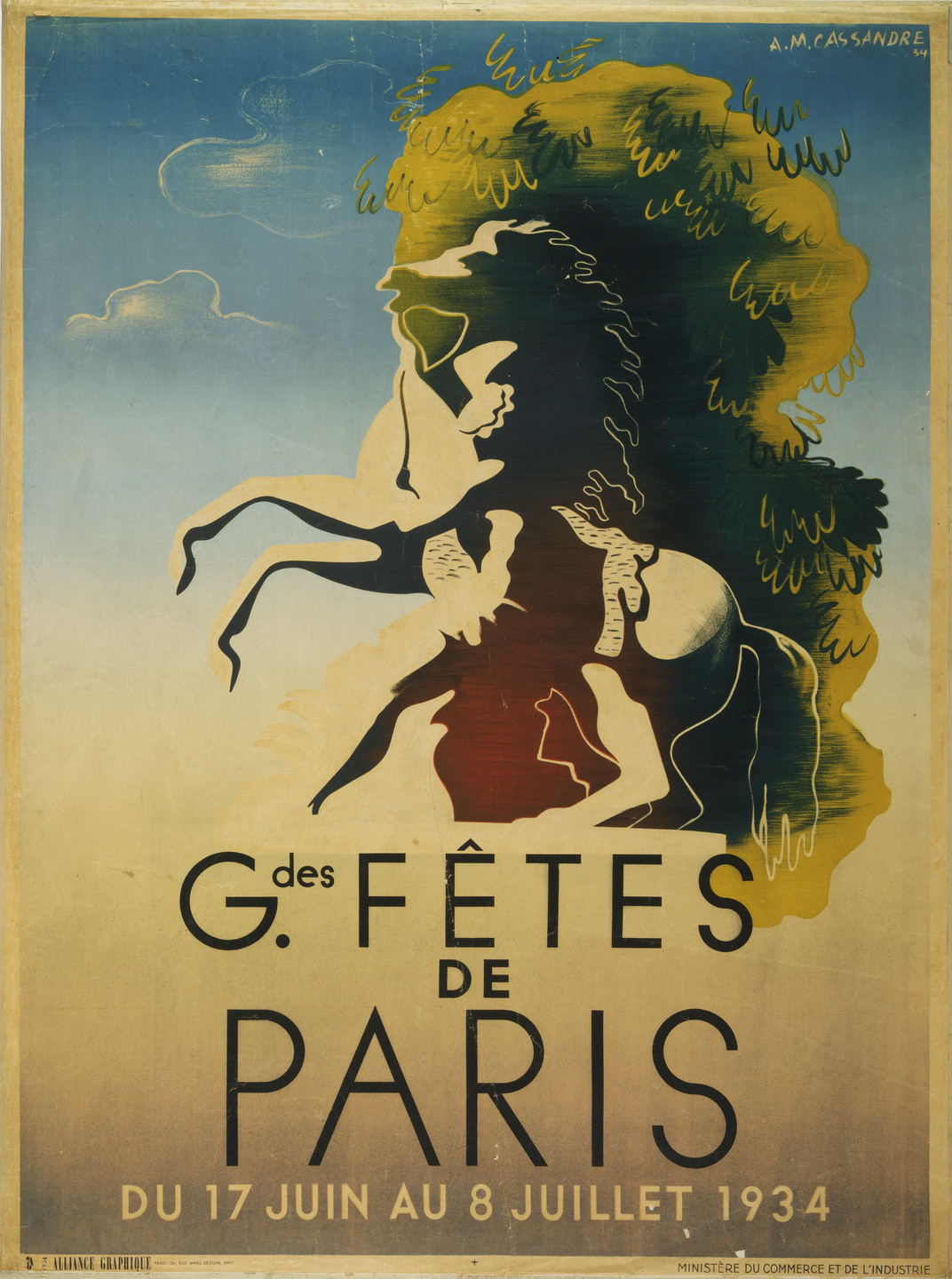 A. M. Cassandre. G. des Fêtes de Paris, Du 17 Juin au 8 Juillet 1934. 1934