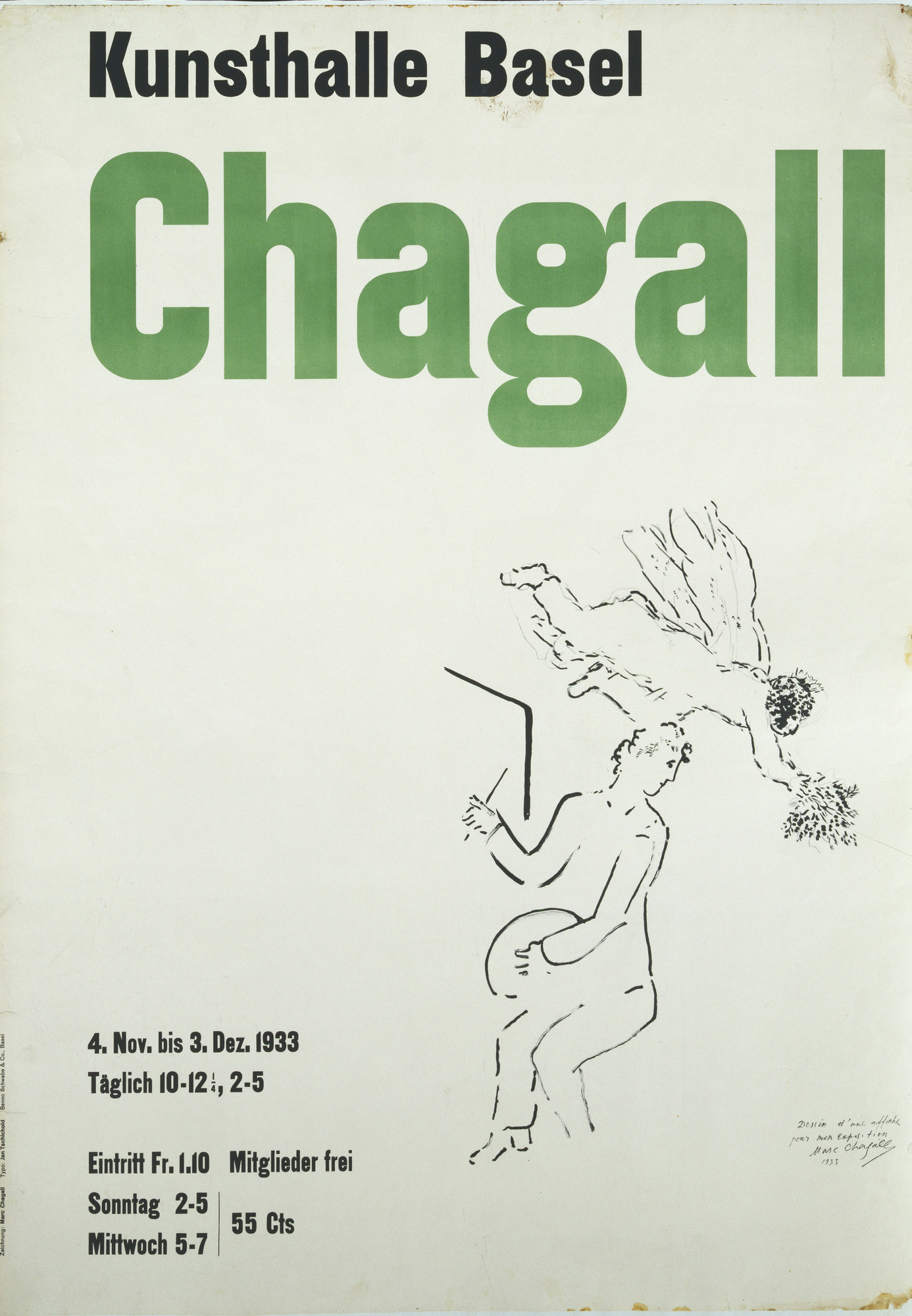 Jan Tschichold, Marc Chagall. Kunsthalle Basel, Chagall