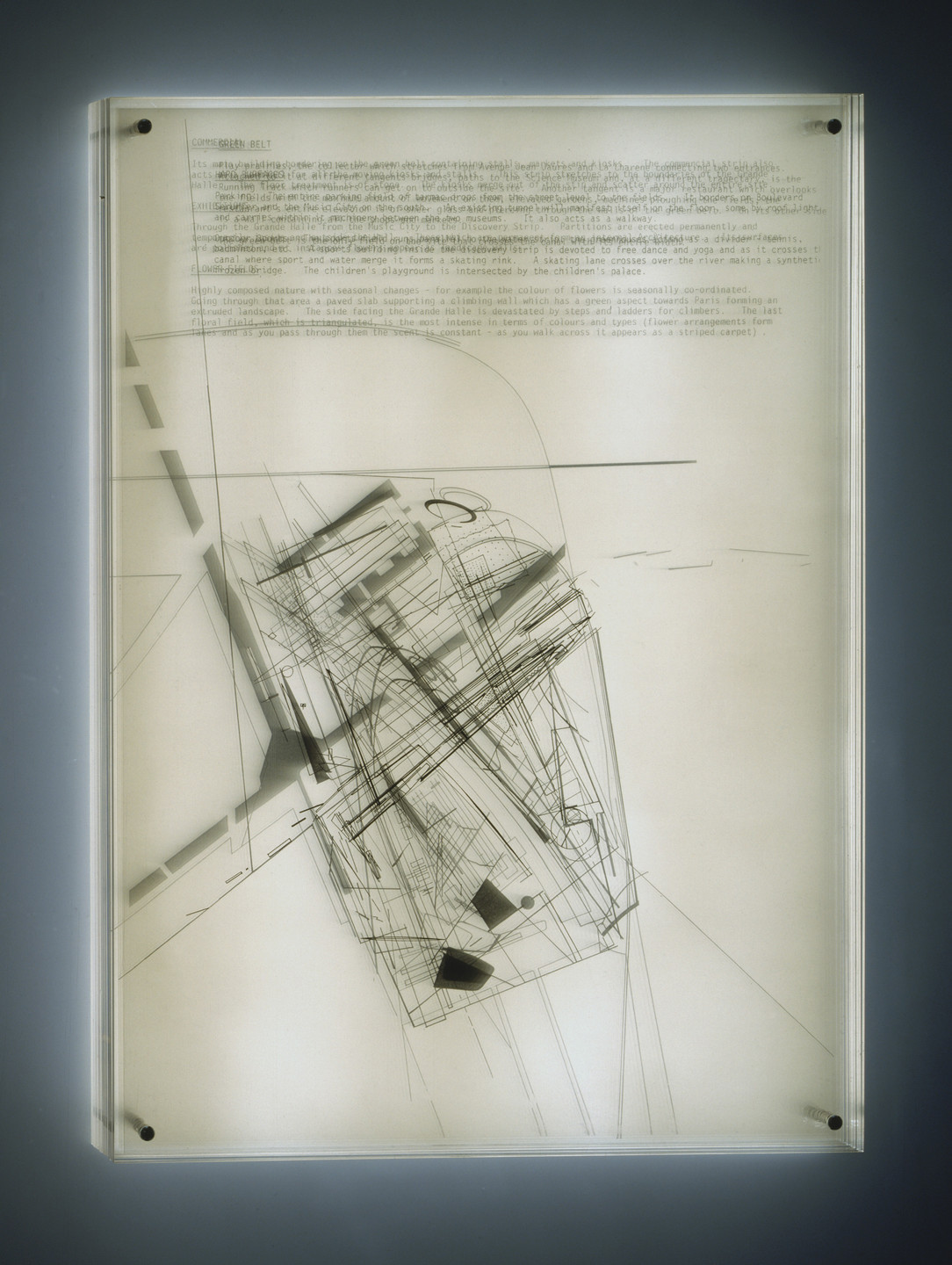Zaha Hadid. Parc de la Villette Project, Paris, France (Plan). 1982-83
