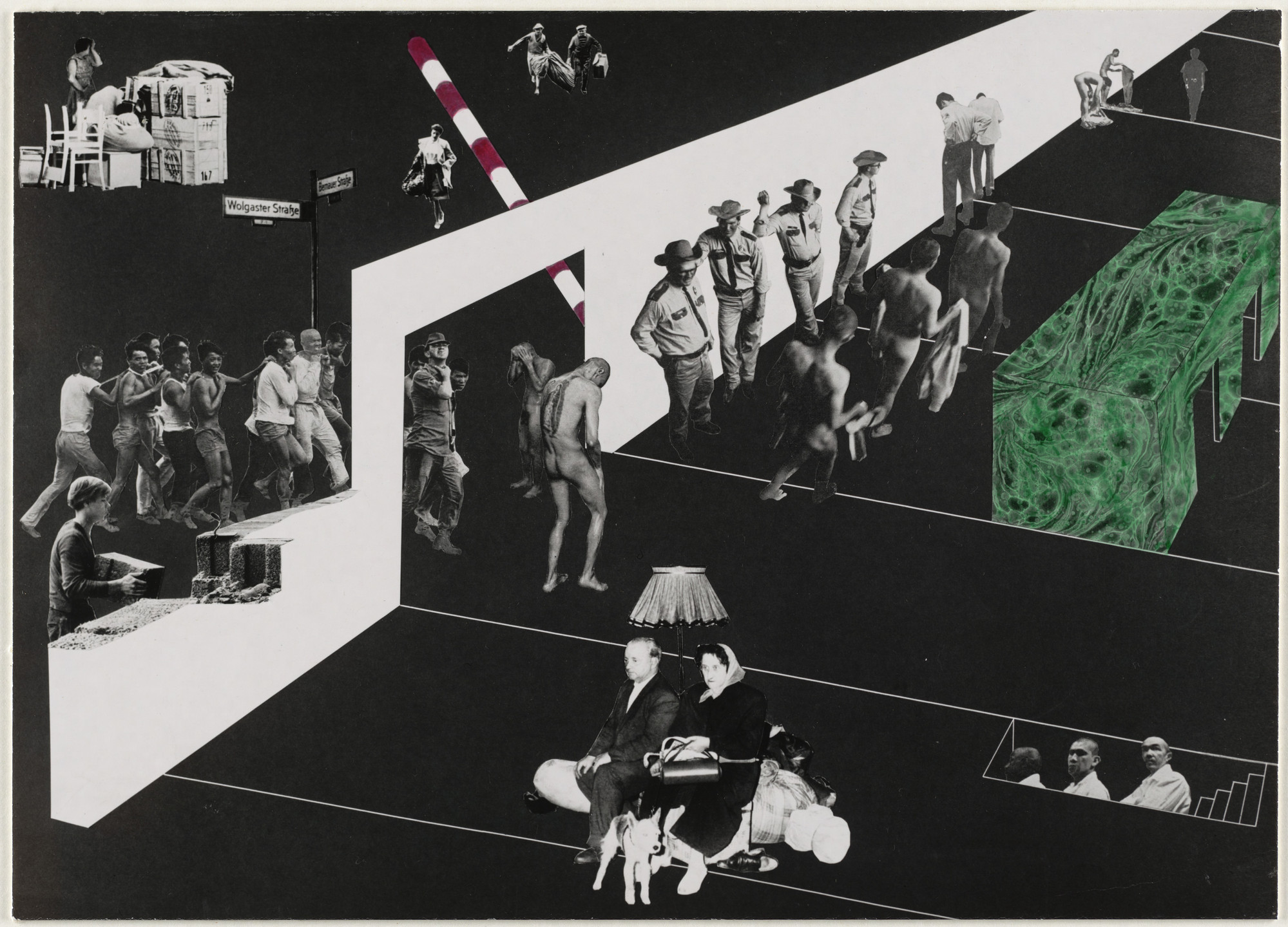 Rem Koolhaas, Elia Zenghelis, Madelon Vriesendorp, Zoe Zenghelis. Exodus, or the Voluntary Prisoners of Architecture: The Reception Area. 1972