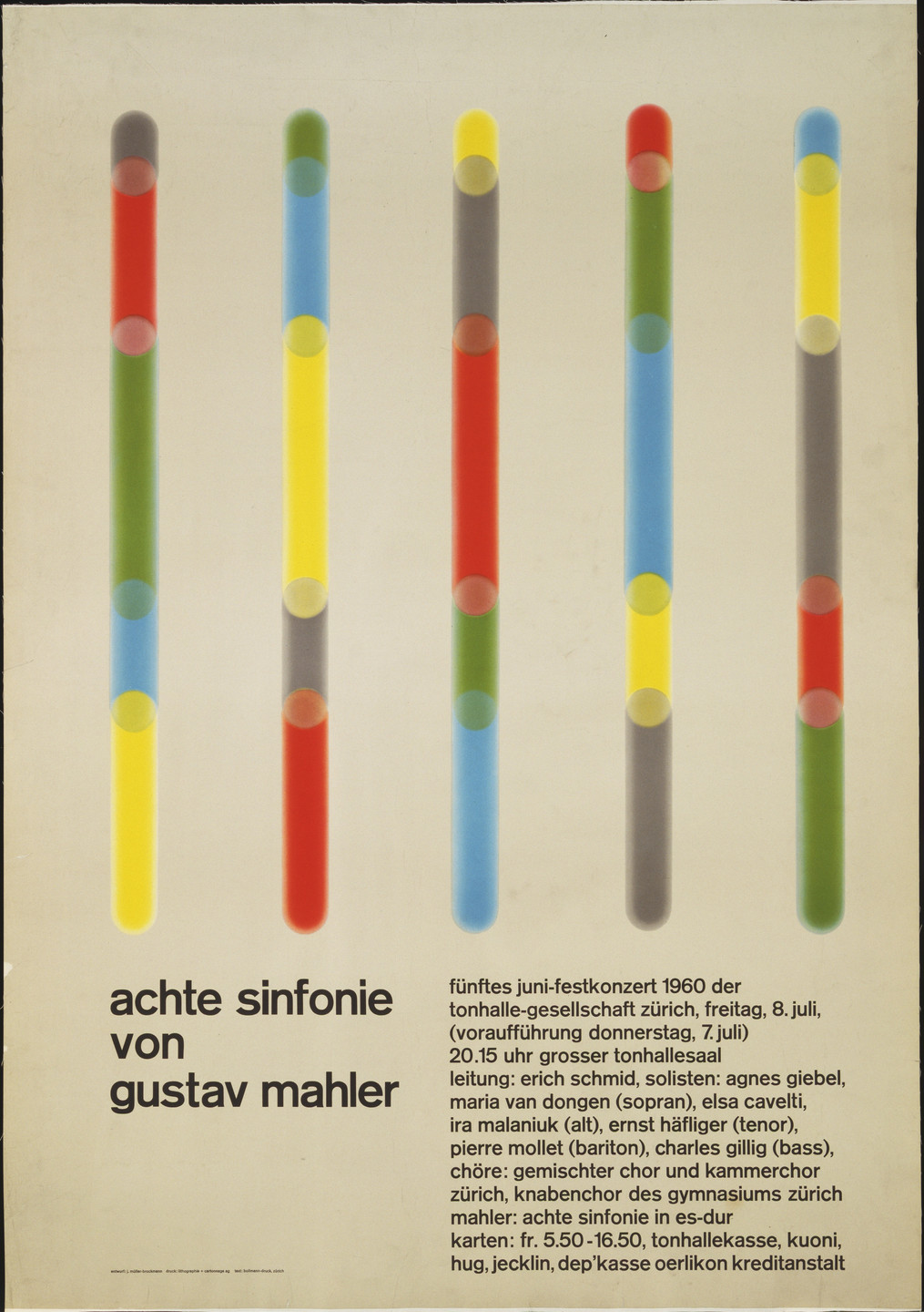Josef Müller-Brockmann. Achte Sinfonie von Gustav Mahler. 1960