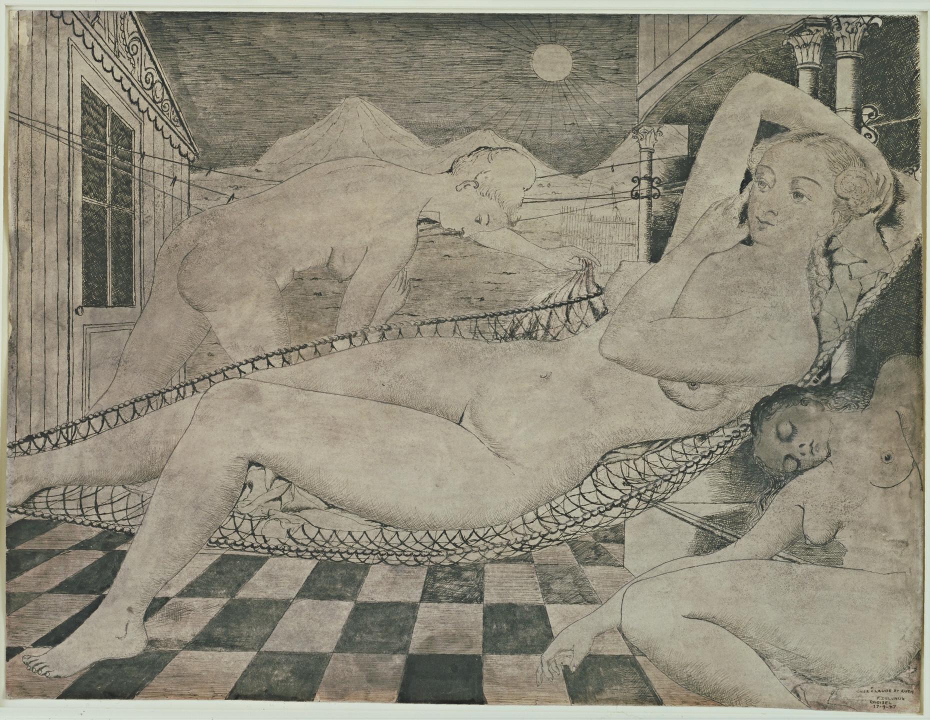 Paul Delvaux. Composition (The Siesta). 1947