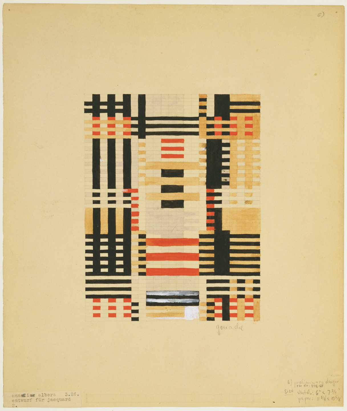 Anni Albers. Preliminary Design for Wall Hanging. 1926