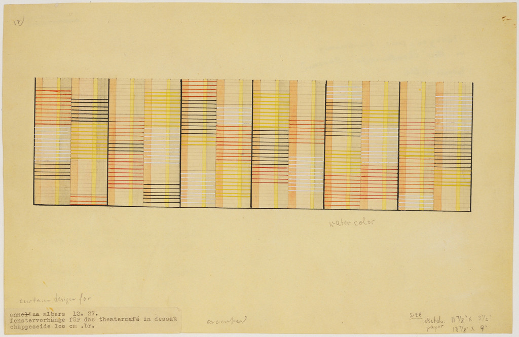 Design for Window Curtain for Theater Café, Dessau by Anni Albers