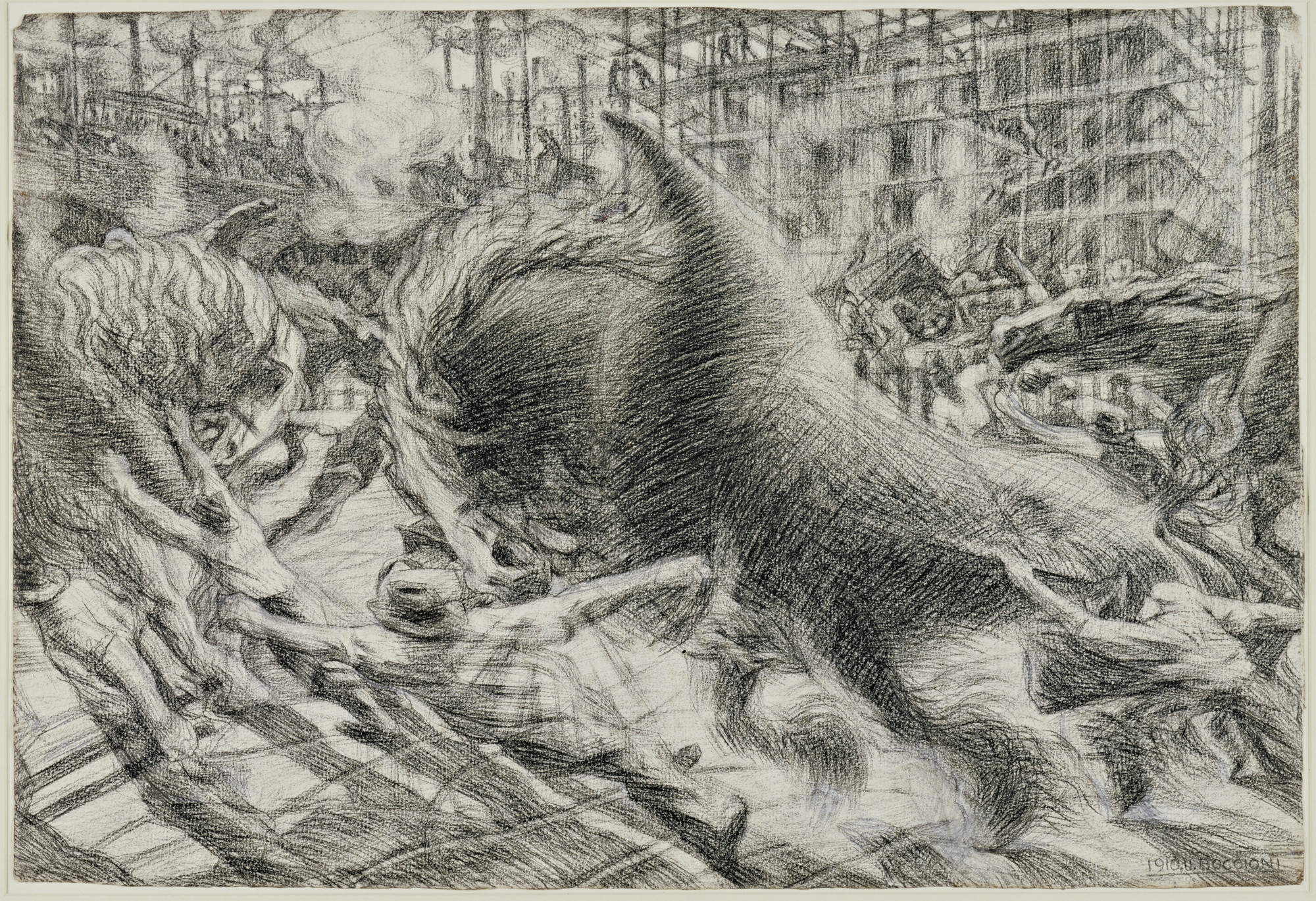 Umberto Boccioni. Study for The City Rises. 1910