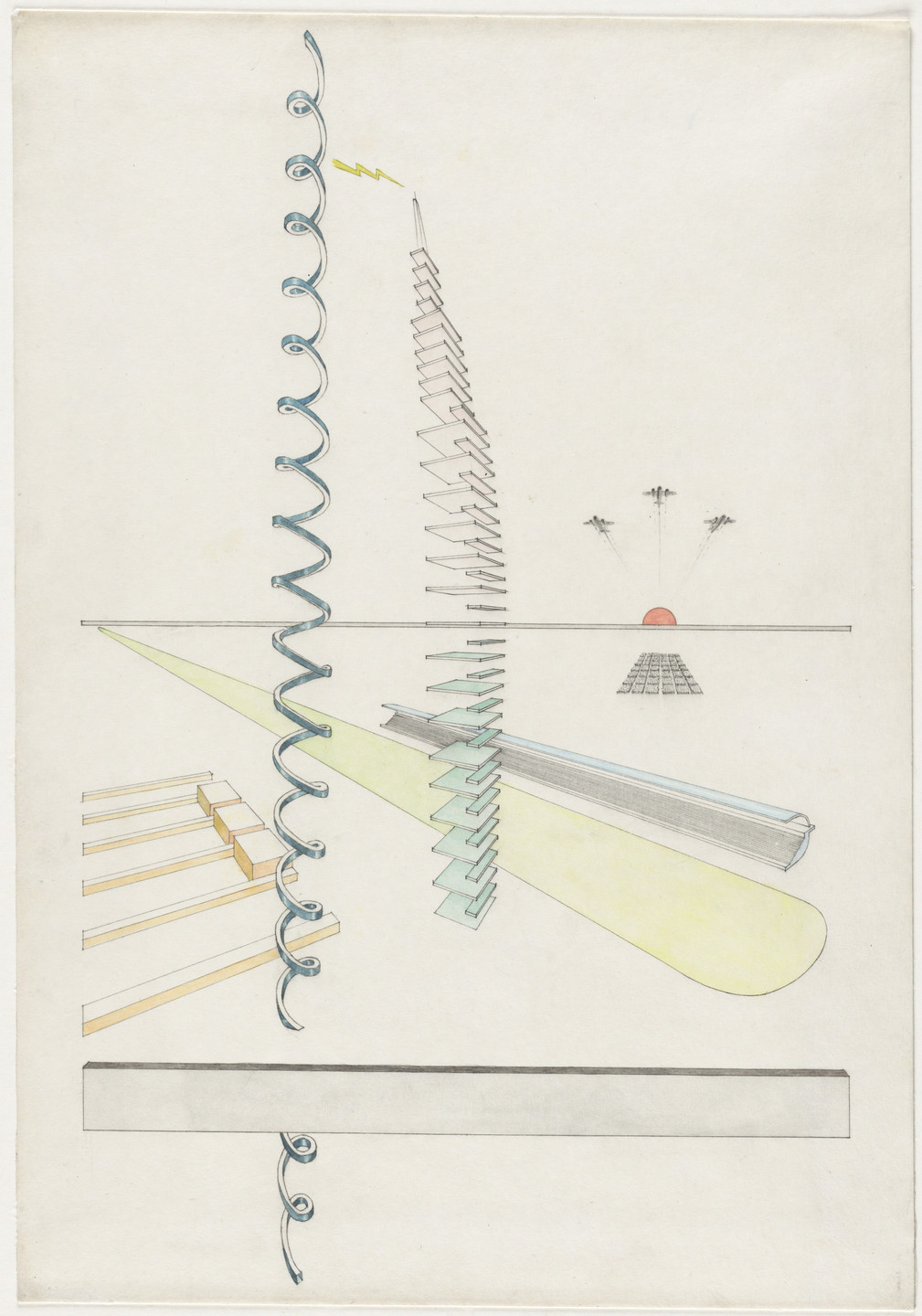 Rem Koolhaas, Elia Zenghelis, Madelon Vriesendorp, Zoe Zenghelis. Exodus, or the Voluntary Prisoners of Architecture: The Park of Aggression. 1972