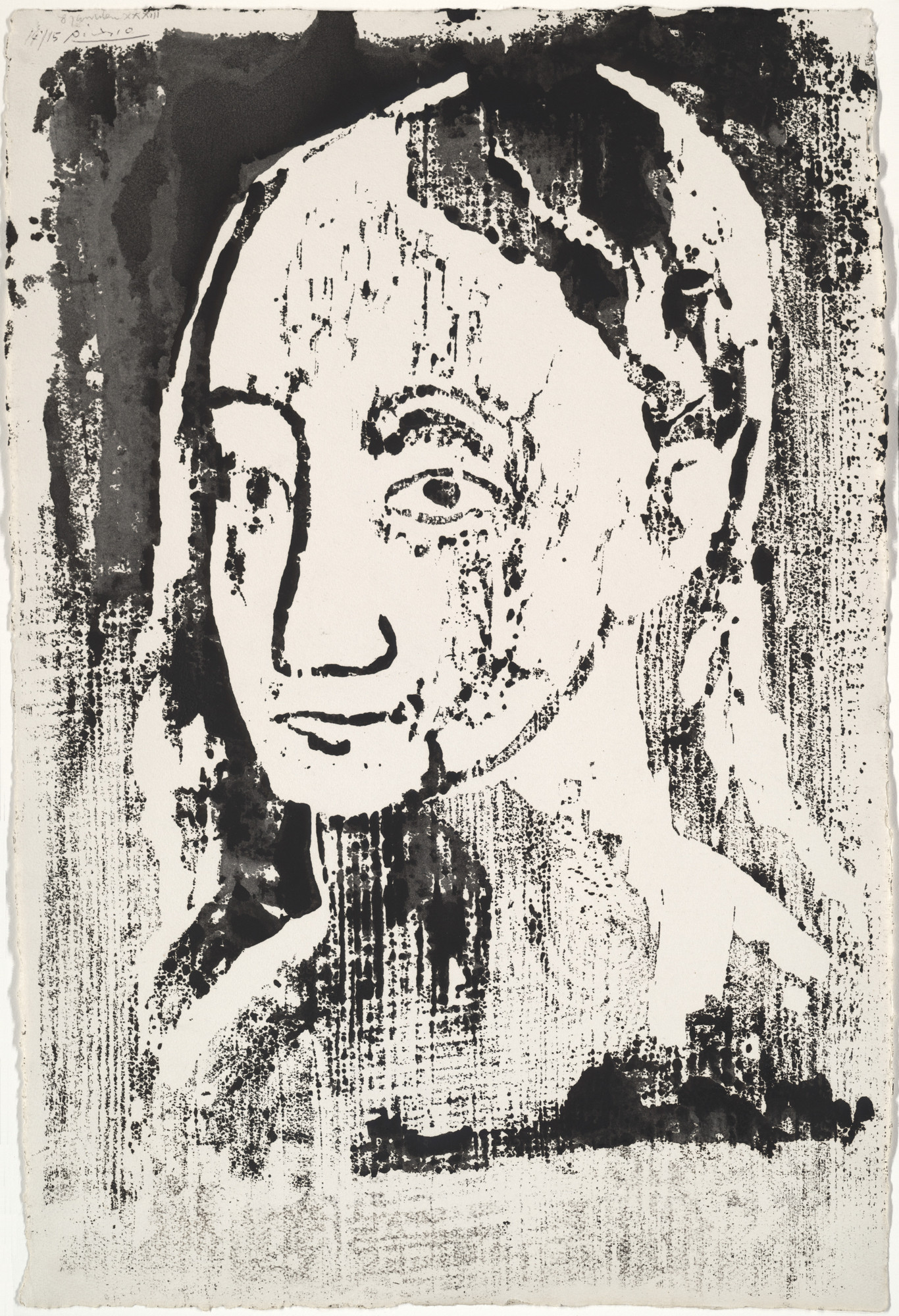 Pablo Picasso. Bust of Young Woman in Three-Quarter View (Buste de