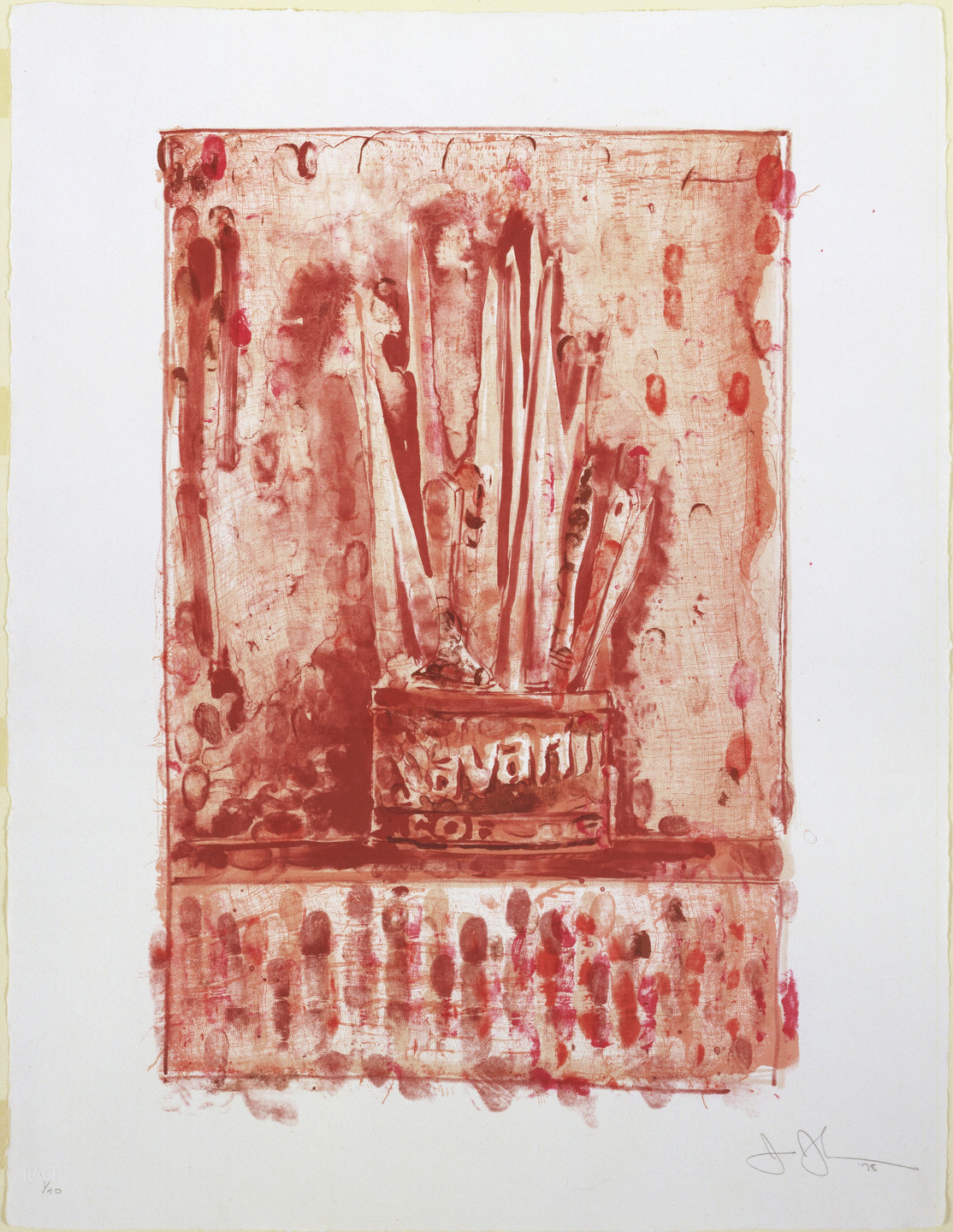 Jasper Johns. Savarin 3 (Red). 1978