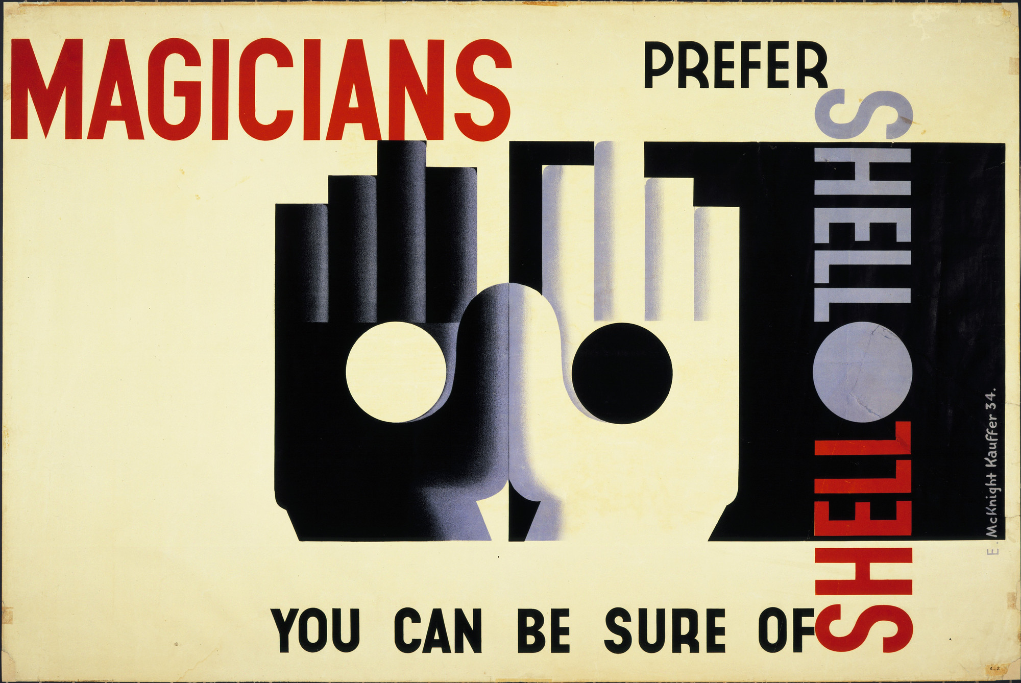 E. McKnight Kauffer. Magicians Prefer Shell, You Can Be Sure of Shell. 1934