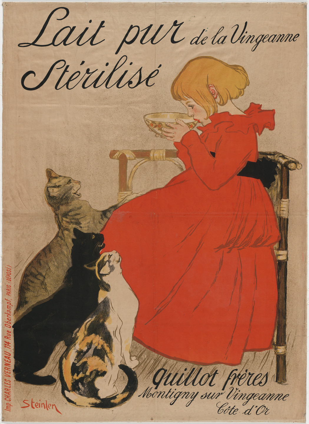 Théophile-Alexandre Steinlen. Lait Pur de la Vingeanne Stérilisé. 1894-95
