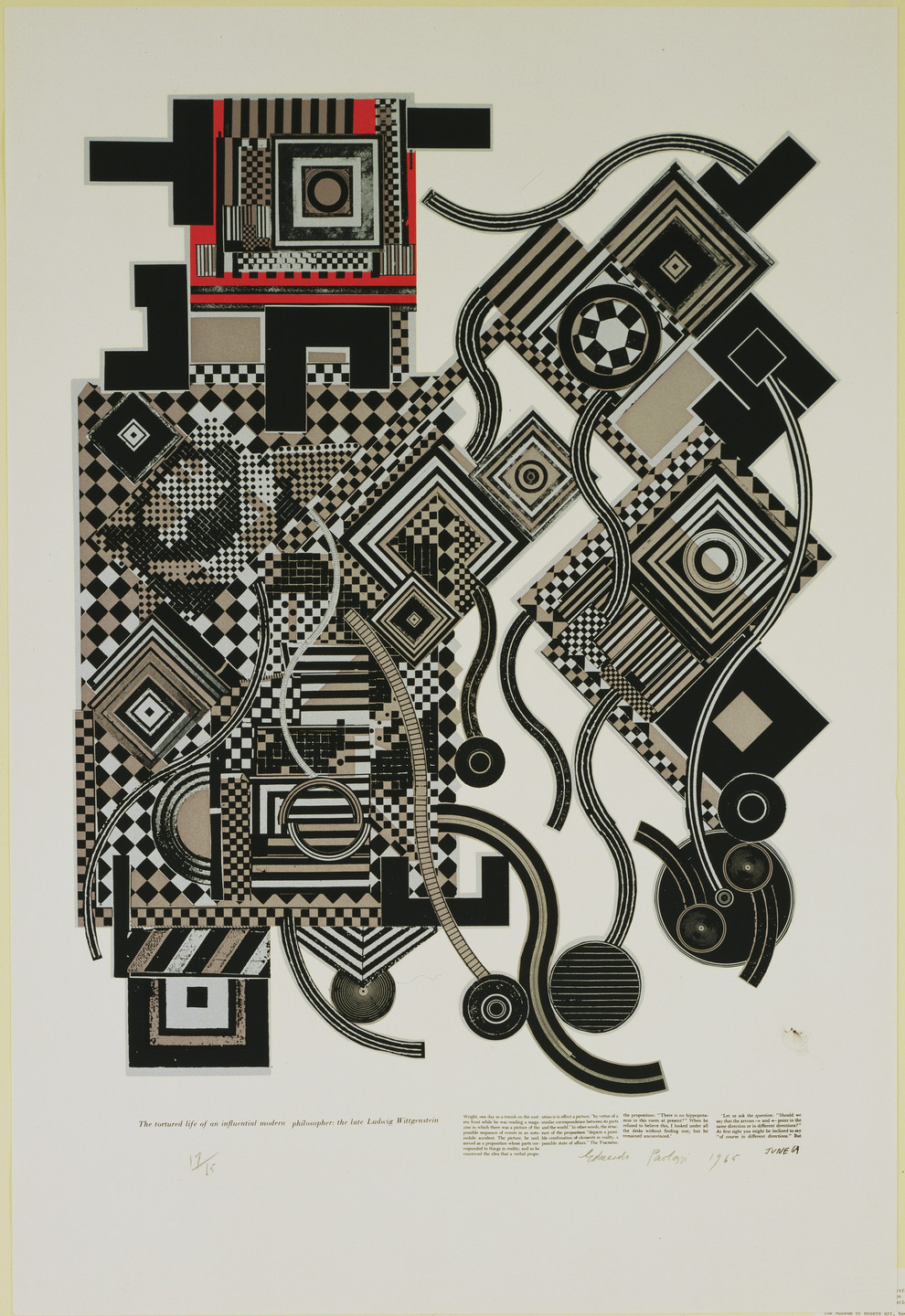 Eduardo Paolozzi. Tortured Life (plate, folio 5) from As Is When. 1965