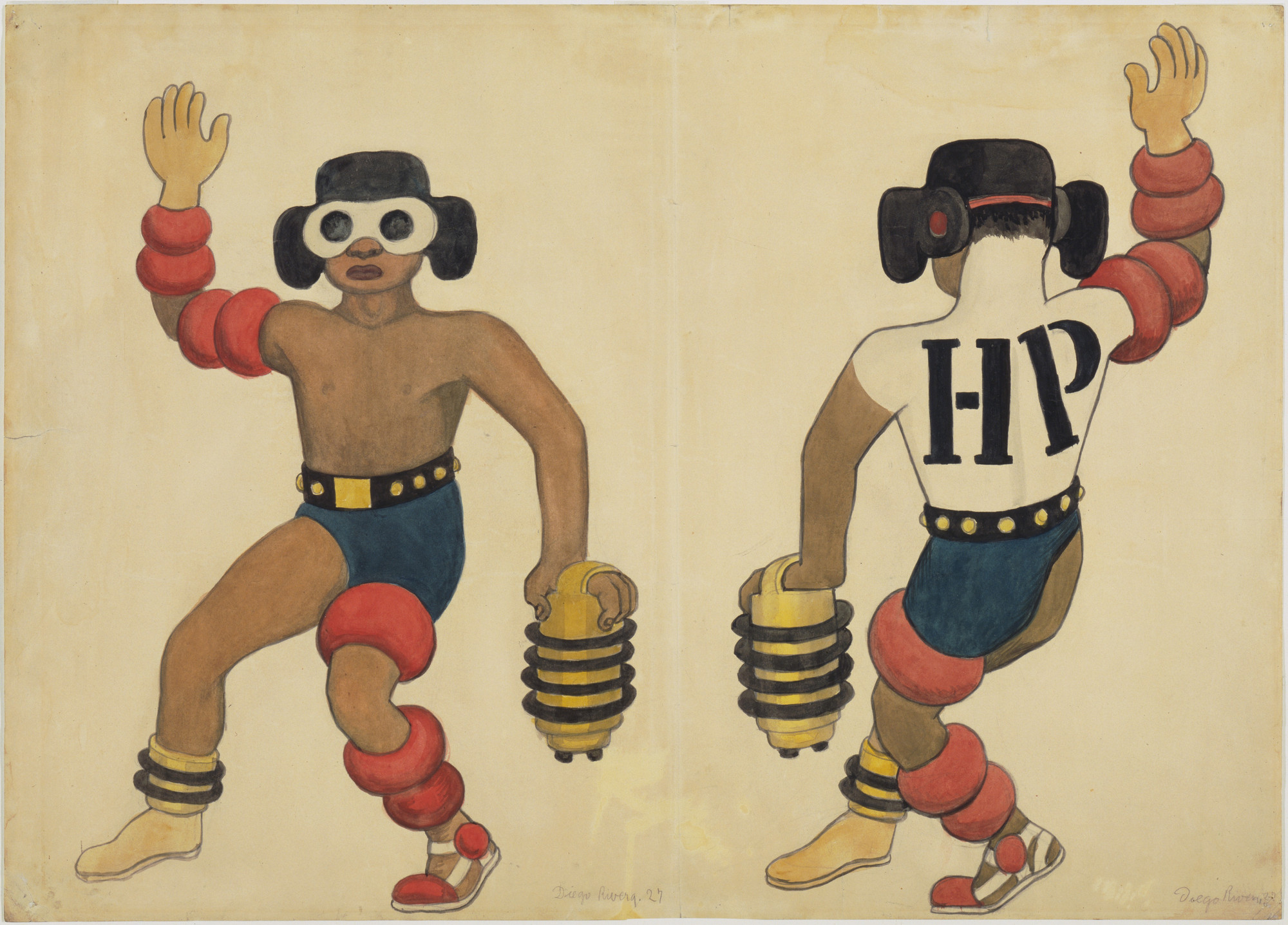 Diego Rivera. The Man. Costume design for the ballet H.P. (Horsepower). 1927
