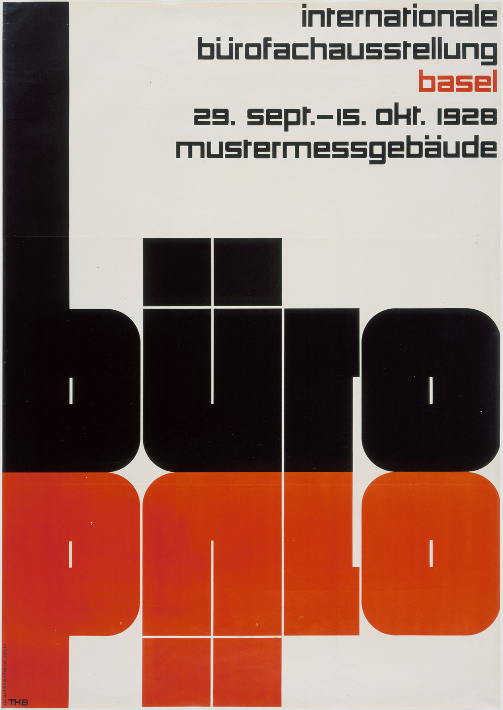 Theo H. Ballmer. Büro (Office) (Poster for a Basel office design exhibition). 1928