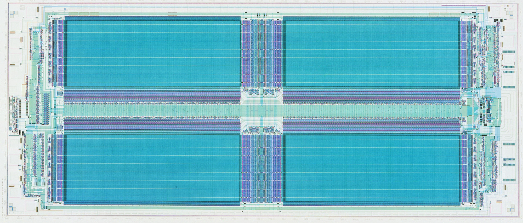 Texas Instruments, Inc., Dallas, TX. Diagram of a Dynamic Random-Access Memory Chip (DRAM). 1985