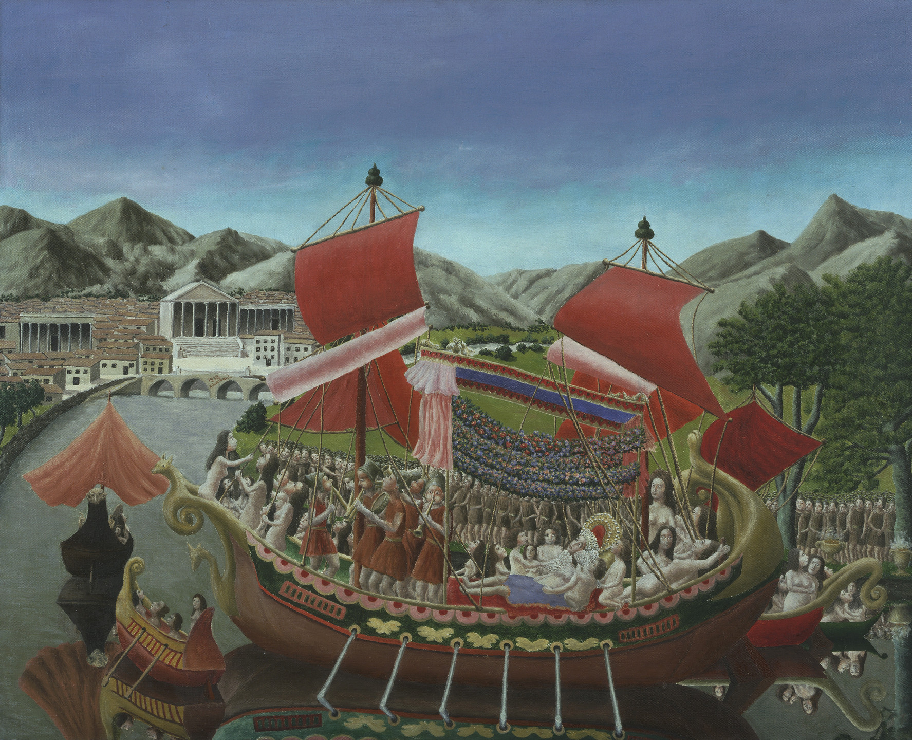 André Bauchant. Cleopatra&#39;s Barge. 1939