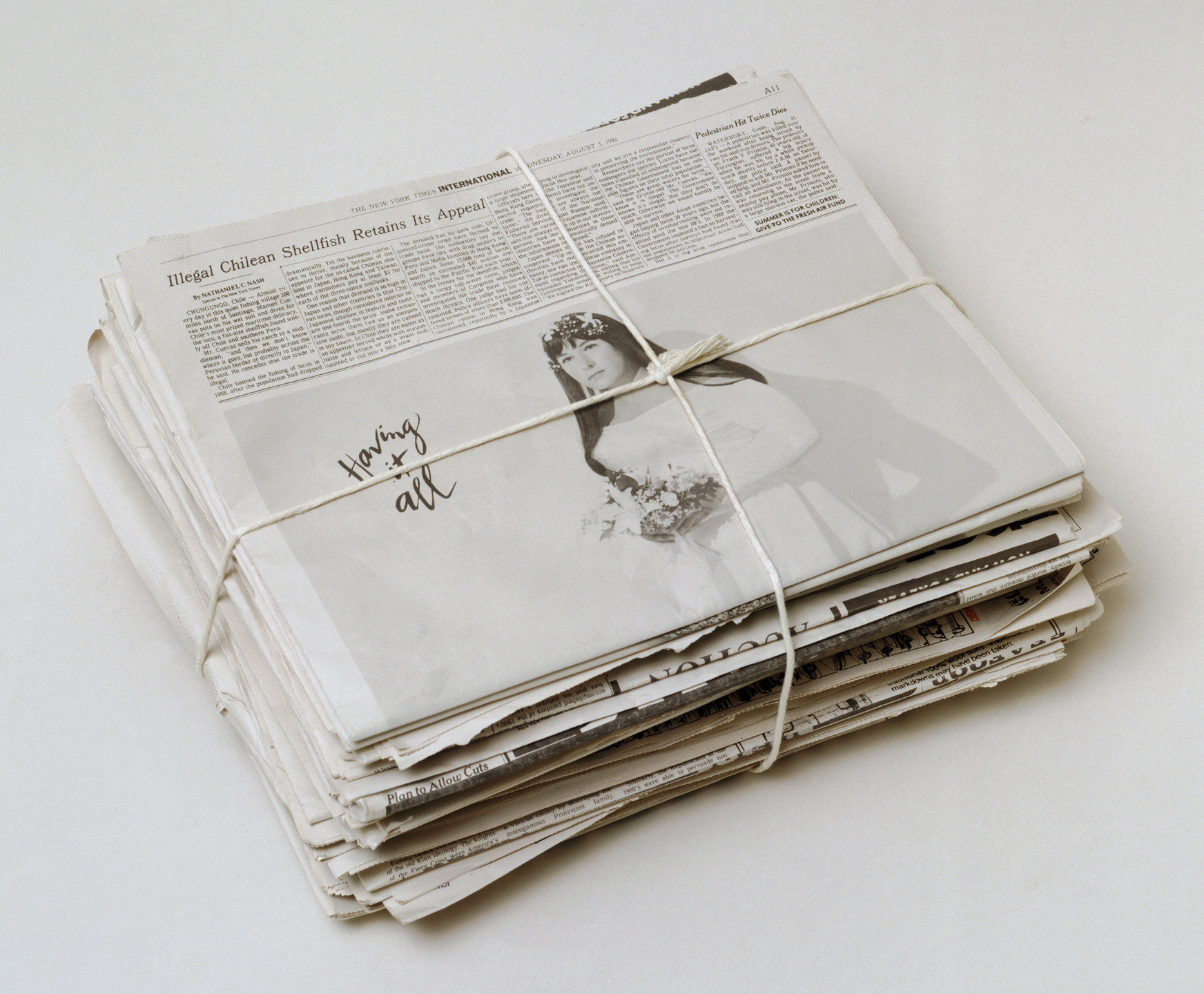 Robert Gober. Newspaper. 1992