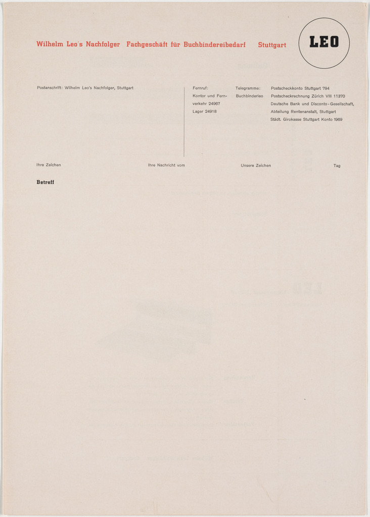 Wilhelm Leo's Nachfolger, Fachgeschäft für Buchbindereibedarf