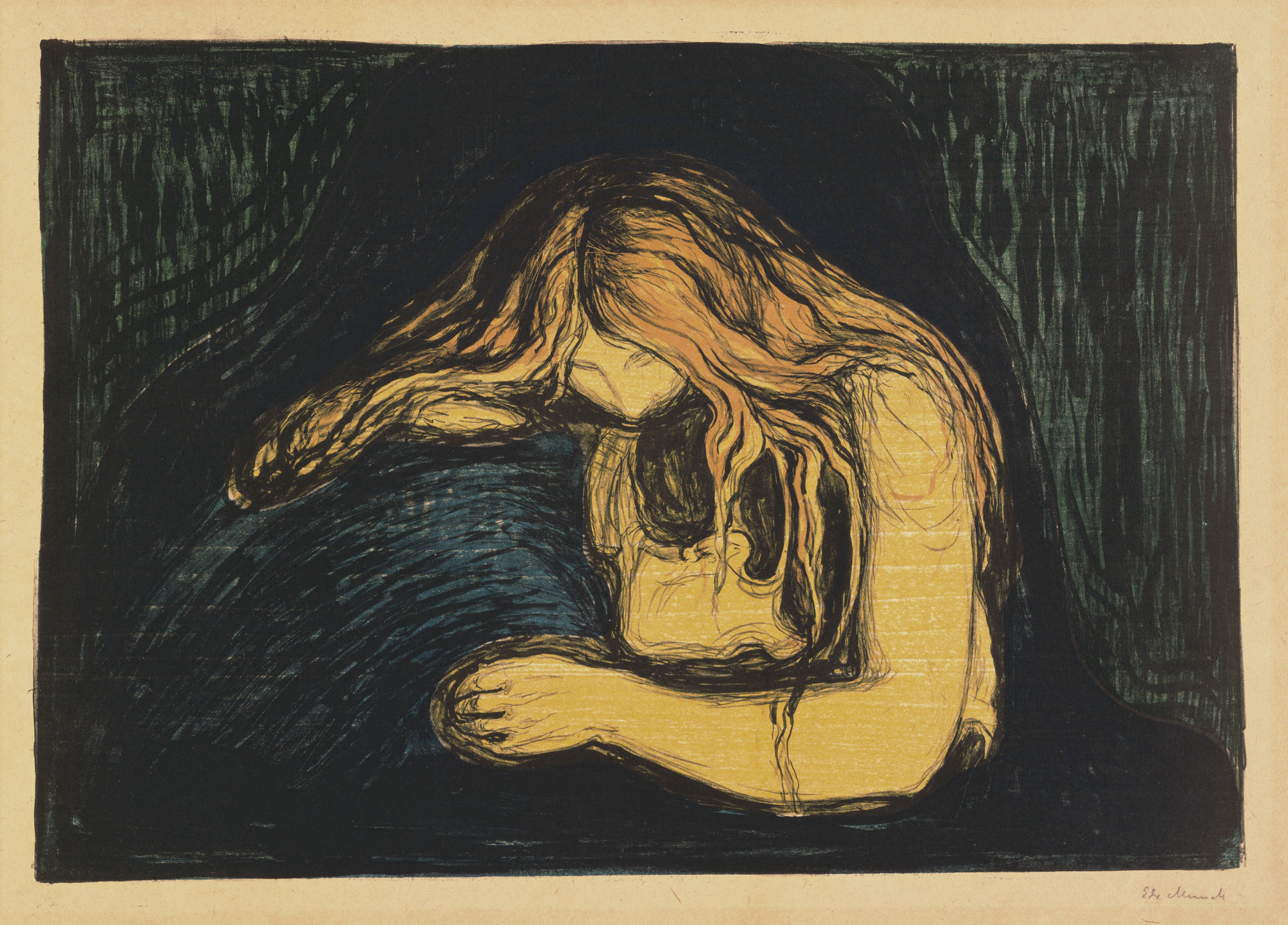 EDVARD MUNCH、エドヴァルド・ムンク、【Vampyr】 Edvard Munch. Vampire II ( Vampyr II ). 1895–1902 | MoMA
