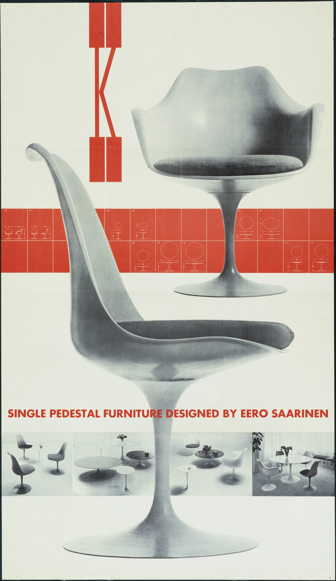 Herbert Matter. K(noll) Single Pedestal Furniture Designed By Eero
