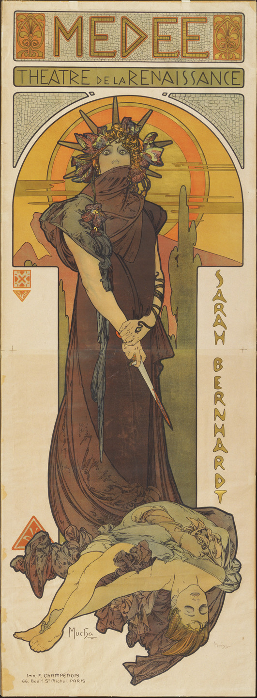 Alphonse Mucha. Medée (Medea) (Poster for a performance by Sarah Bernhardt at the Théâtre de la Renaissance, Paris). 1898