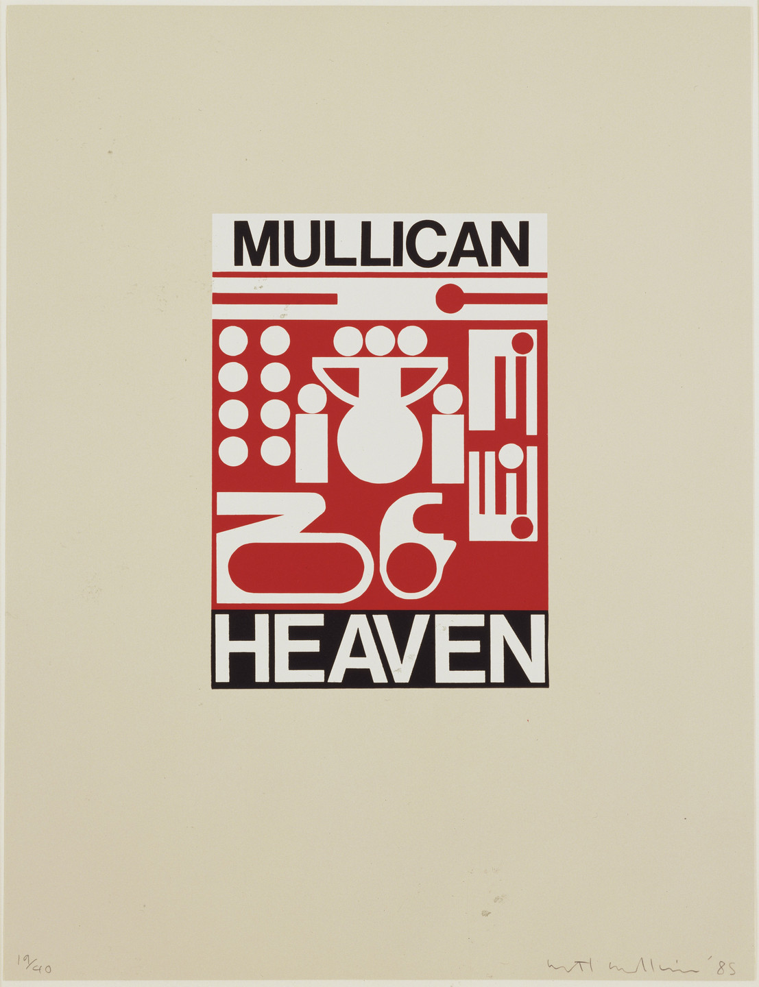 Matt Mullican. Heaven from the portfolio Minimal Times 5 (5 mal streng). 1985