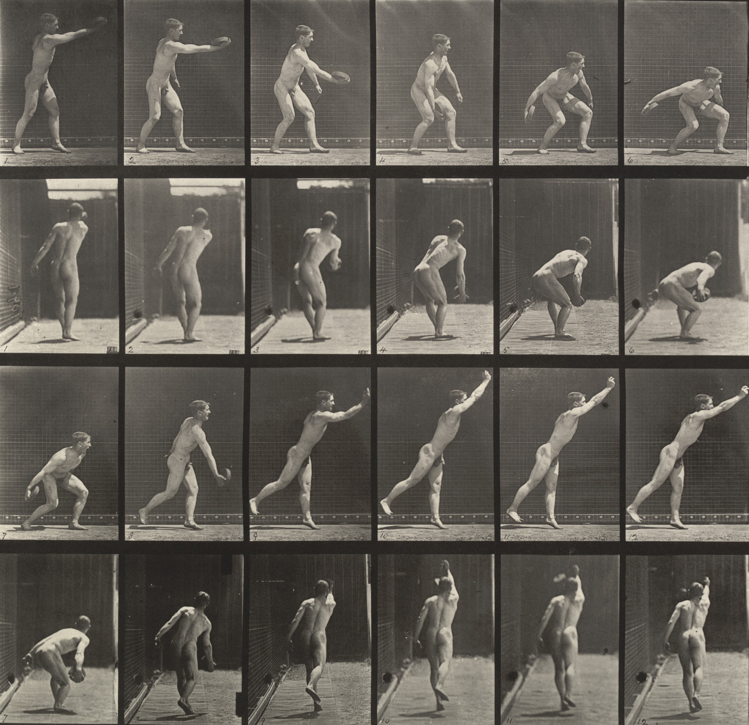 Eadweard J. Muybridge. _Man Throwing an Iron Disk:_Plate 307 from Animal Locomotion (1887). 1884-86