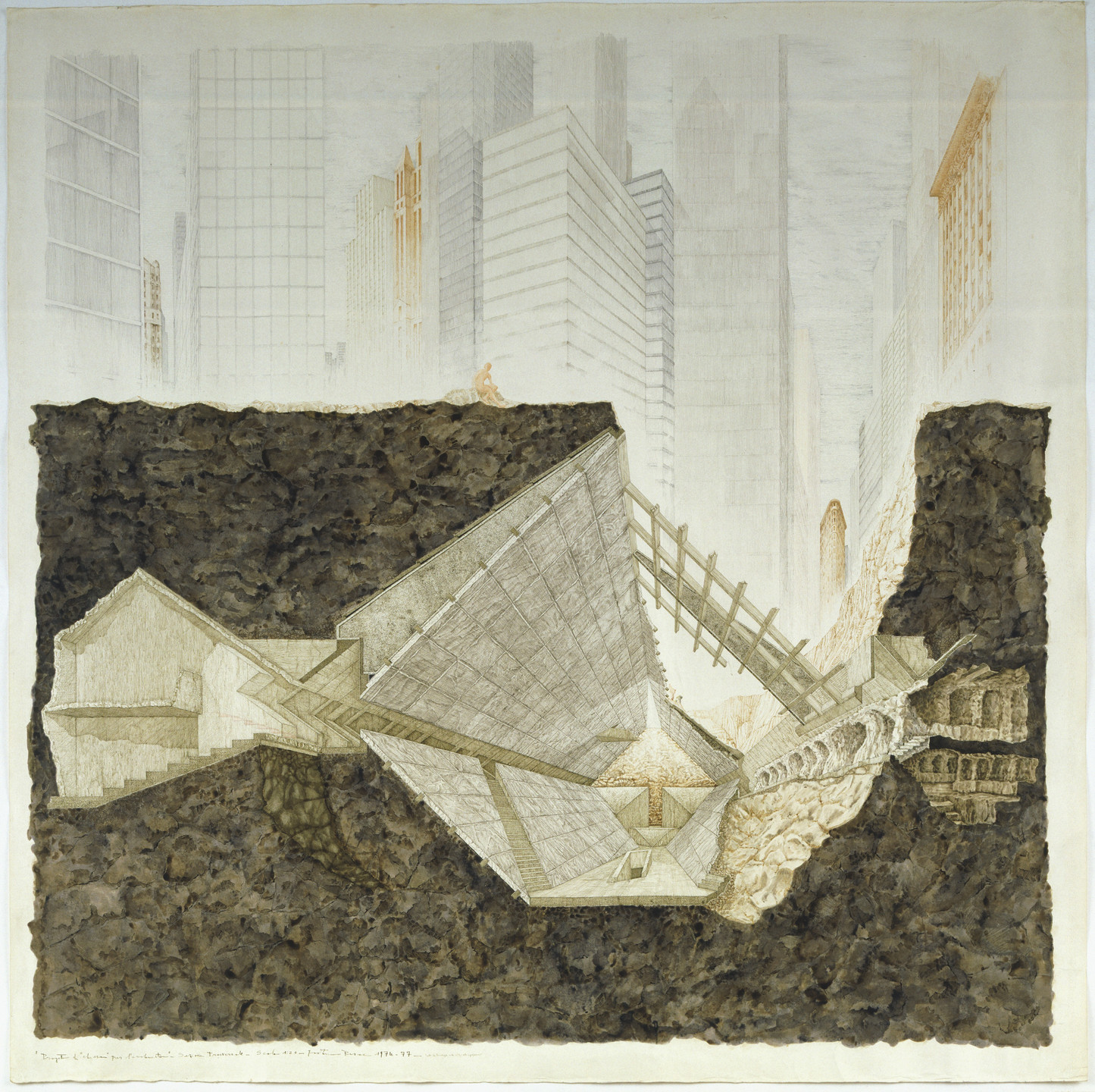 Gaetano Pesce. Church of Solitude Project, New York, NY (Transverse section). 1974–1977