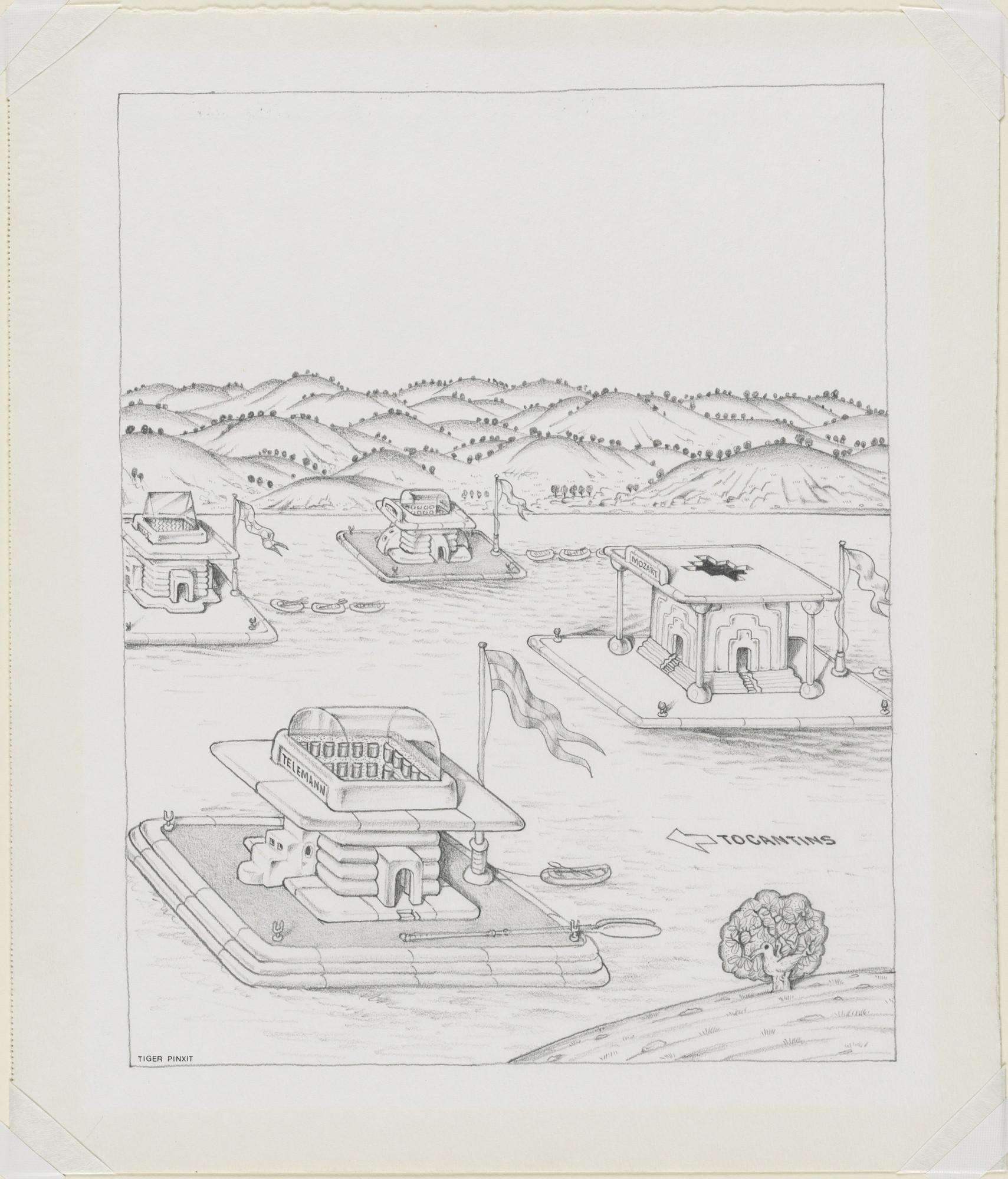 Ettore Sottsass. The Planet as Festival: Study for Rafts for