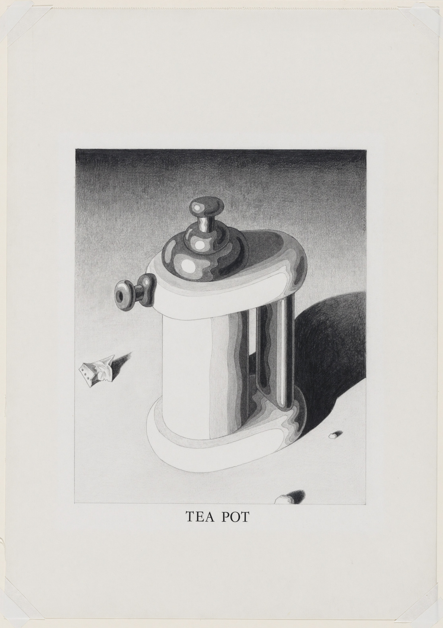 Ettore Sottsass. Study for Tea Pot (with Red Lid), project (Perspective)