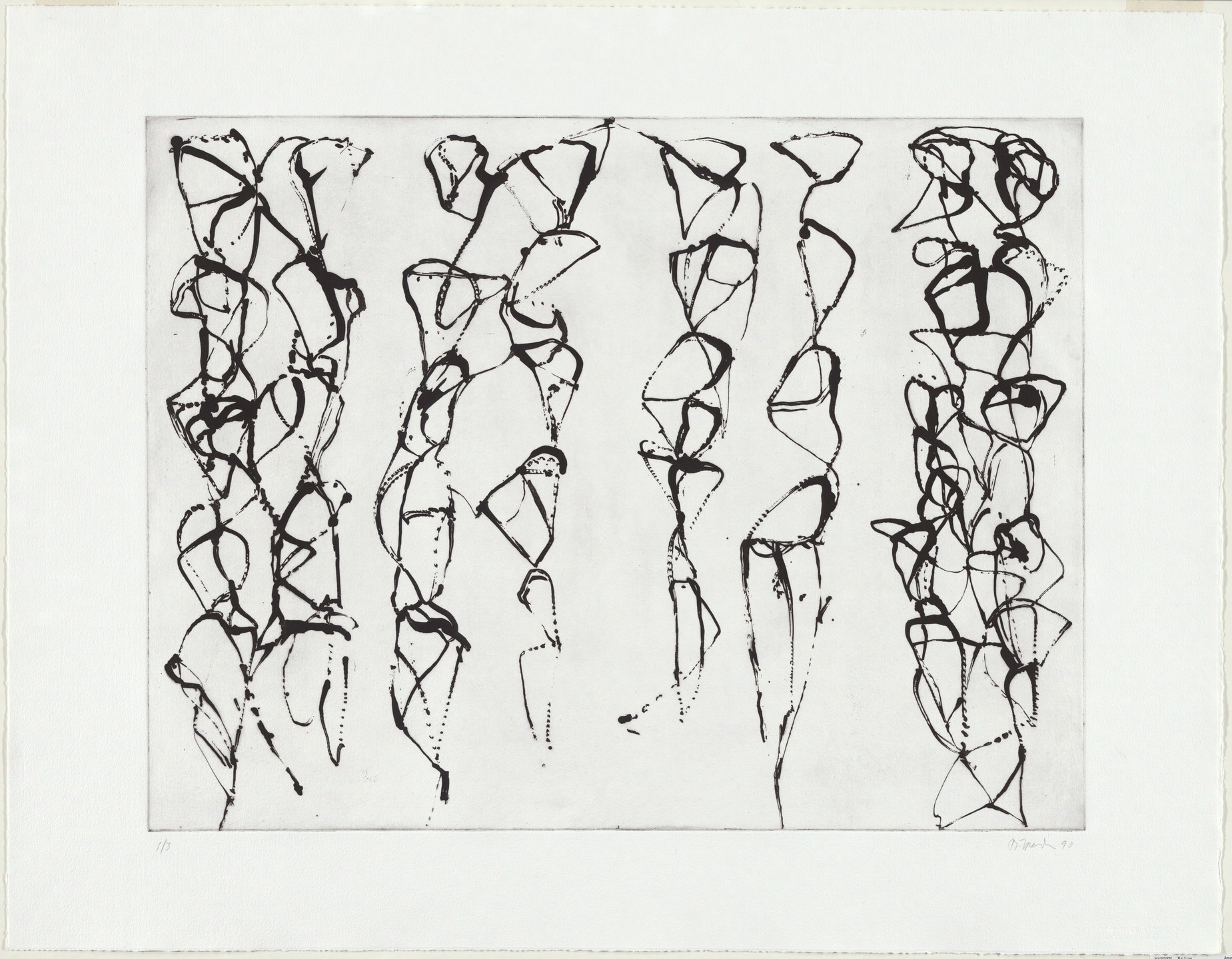 Brice Marden. Zen Study 3 (Early State) from Cold Mountain Series. 1990