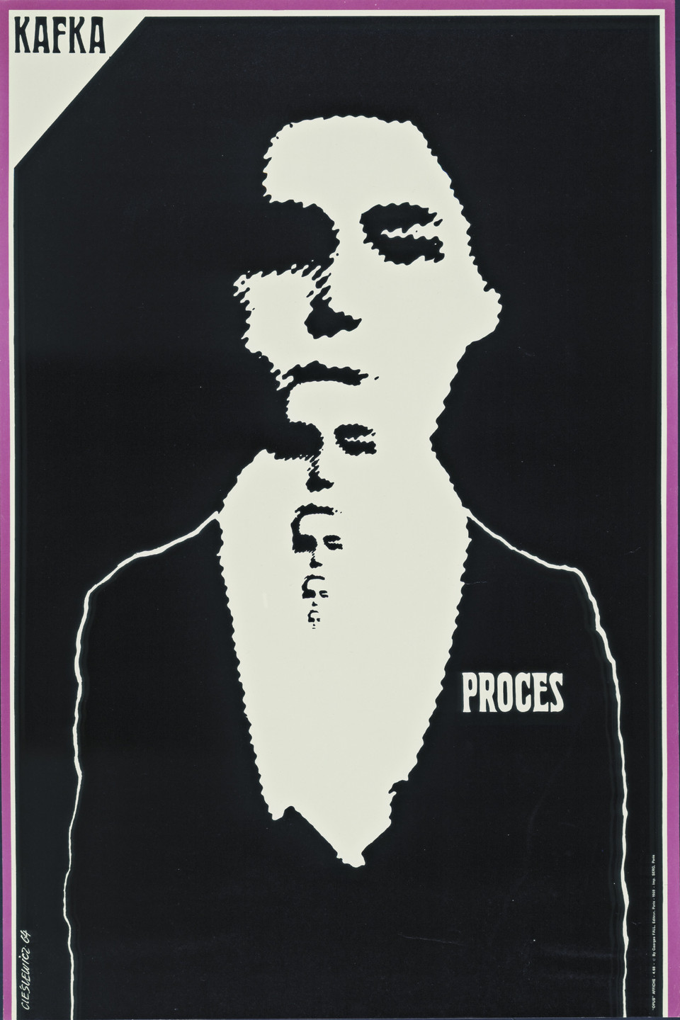 Roman Cieslewicz. Kafka Proces (Kafka&#39;s Trial) (Poster for a Warsaw dramatization based on Franz Kafka&#39;s novel). 1964
