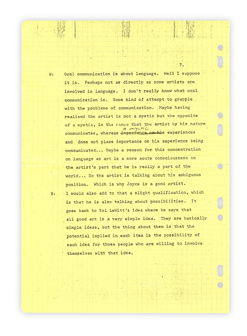 Ian Wilson. Discussion, 10th of July 1970. 1970