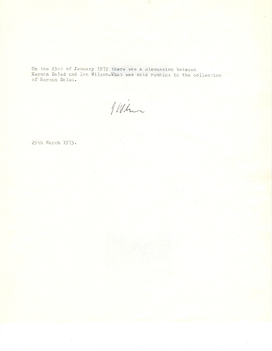 Ian Wilson. Discussion, 23rd of January 1972. 1972