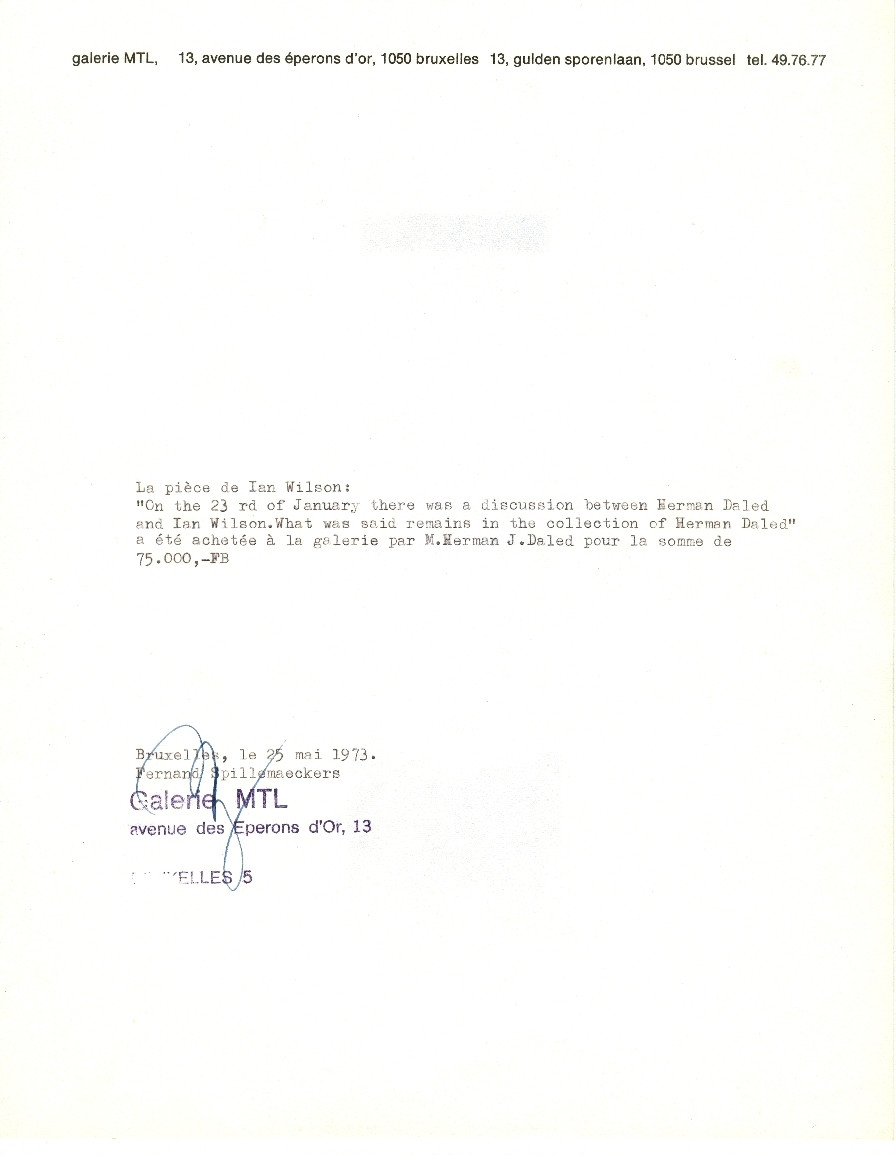Ian Wilson. Discussion, 23rd of January 1972. 1972