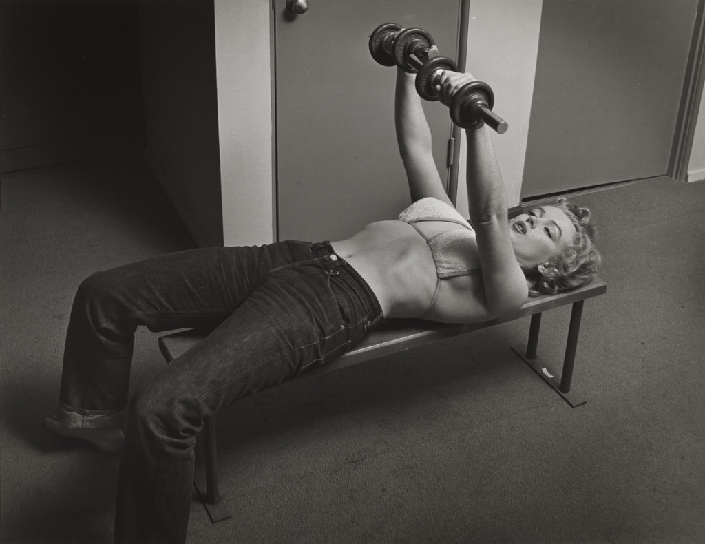 Marilyn Monroe with Barbells