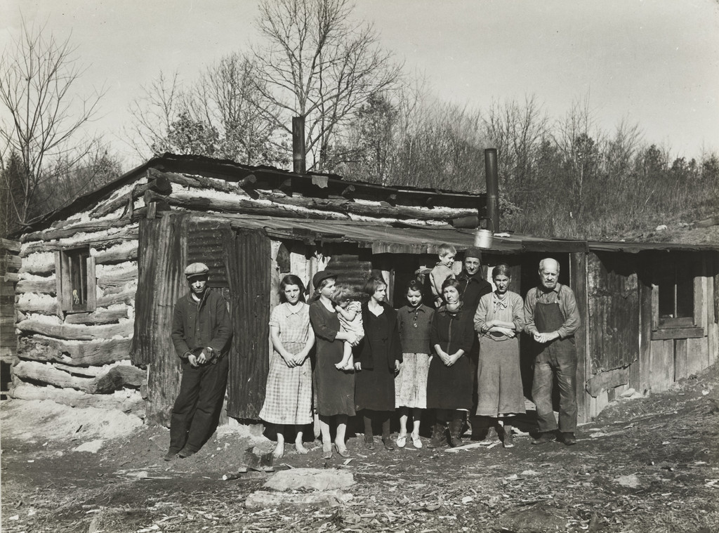 The Bittenger family and his cabin in which they live. Garrett County, Maryland