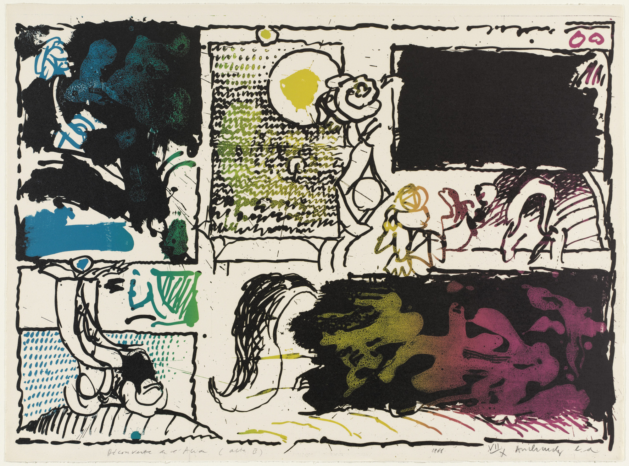 Pierre Alechinsky. Discovery of Acid (Act II) [ Découverte de l'acide (acte II) ]