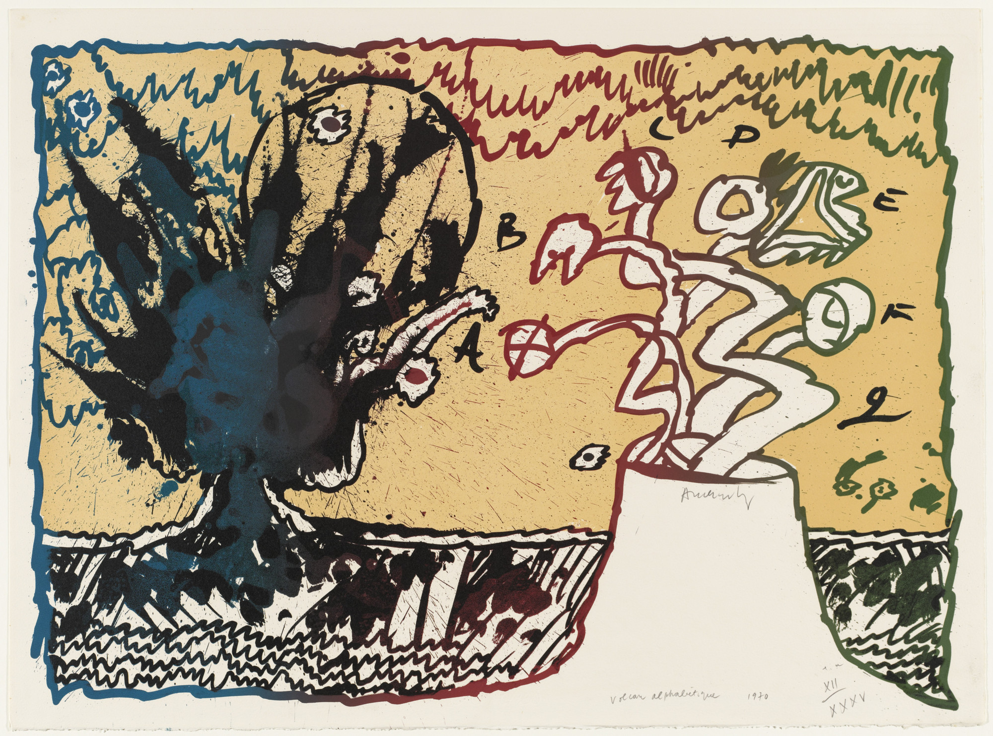 Pierre Alechinsky. Alphabetical Volcano ( Volcan Alphabétique )