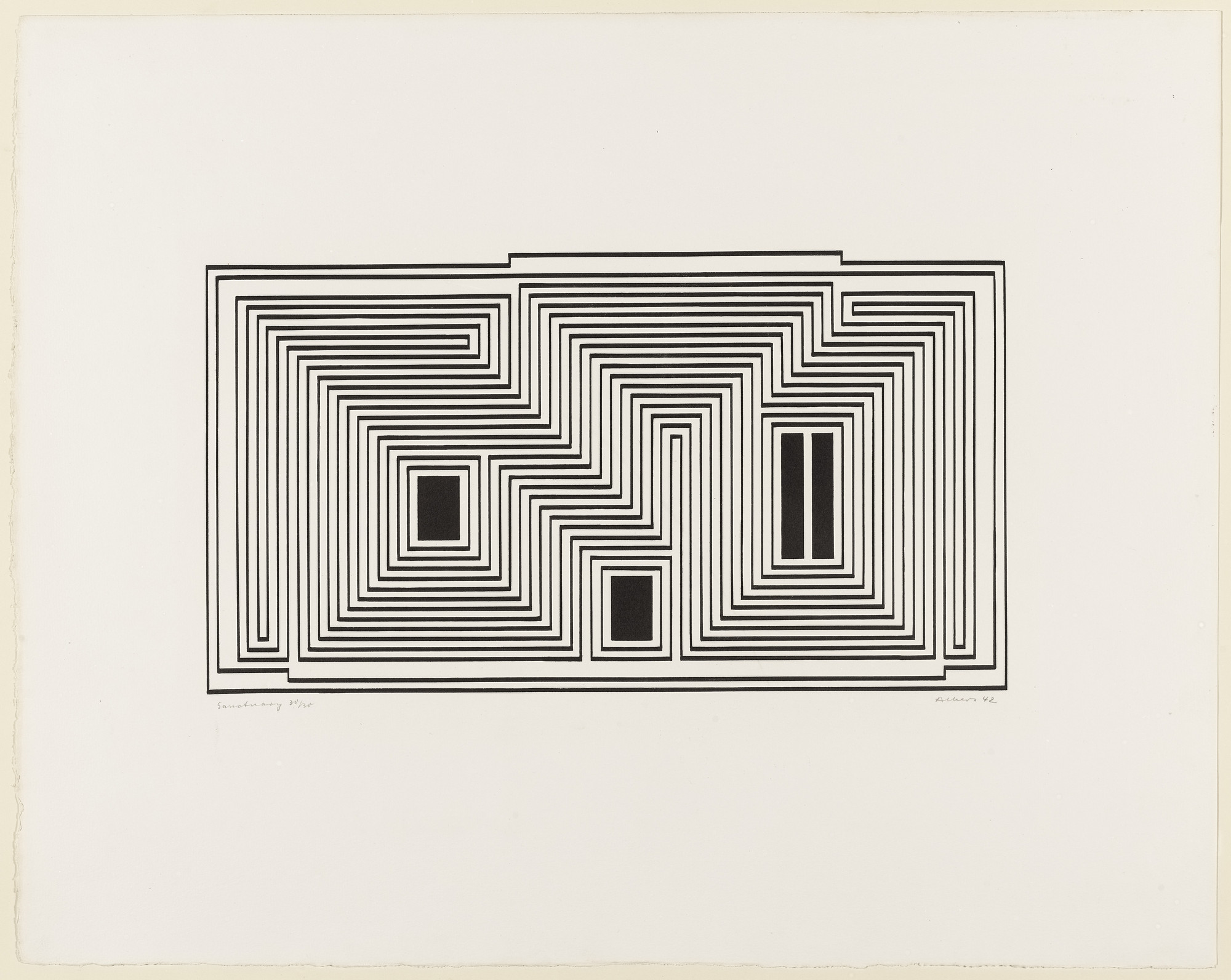 Josef Albers. Sanctuary from the series Graphic Tectonic