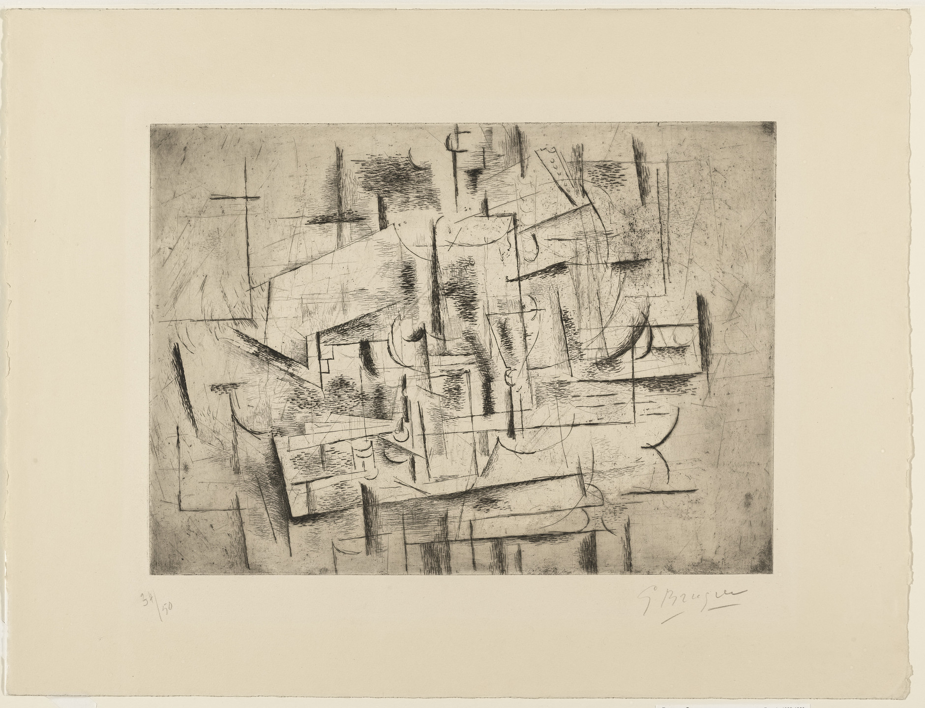 Georges Braque. Still Life II (Nature morte II). 1912, printed 1953