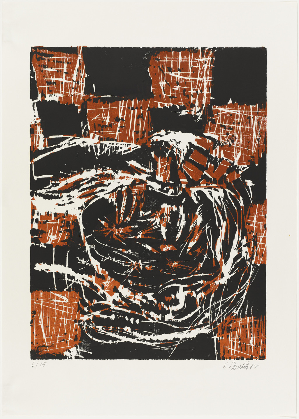 Georg Baselitz. Reclining Head (Liegender Kopf). 1985, published